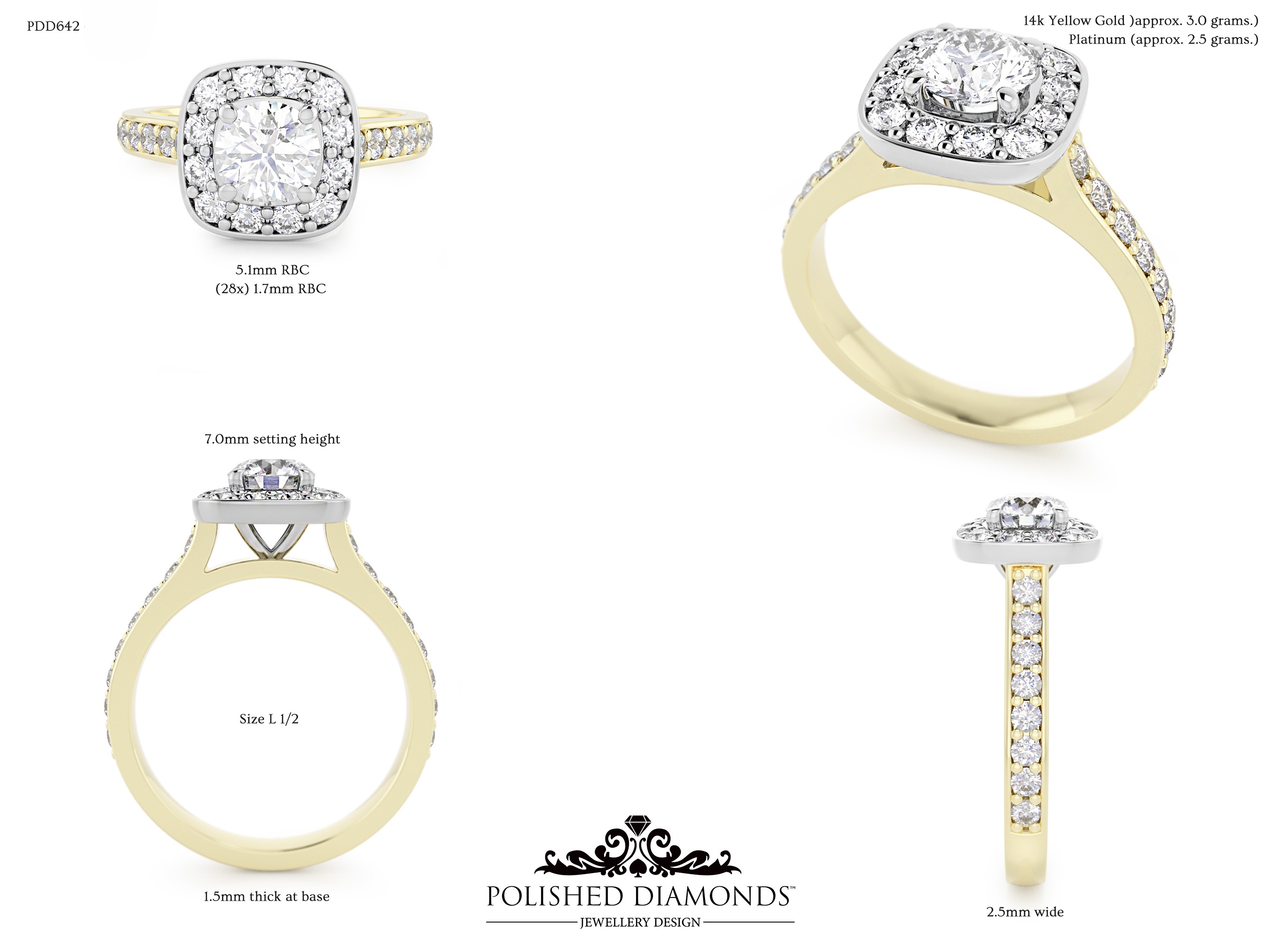 Round Halo ring – PDD642