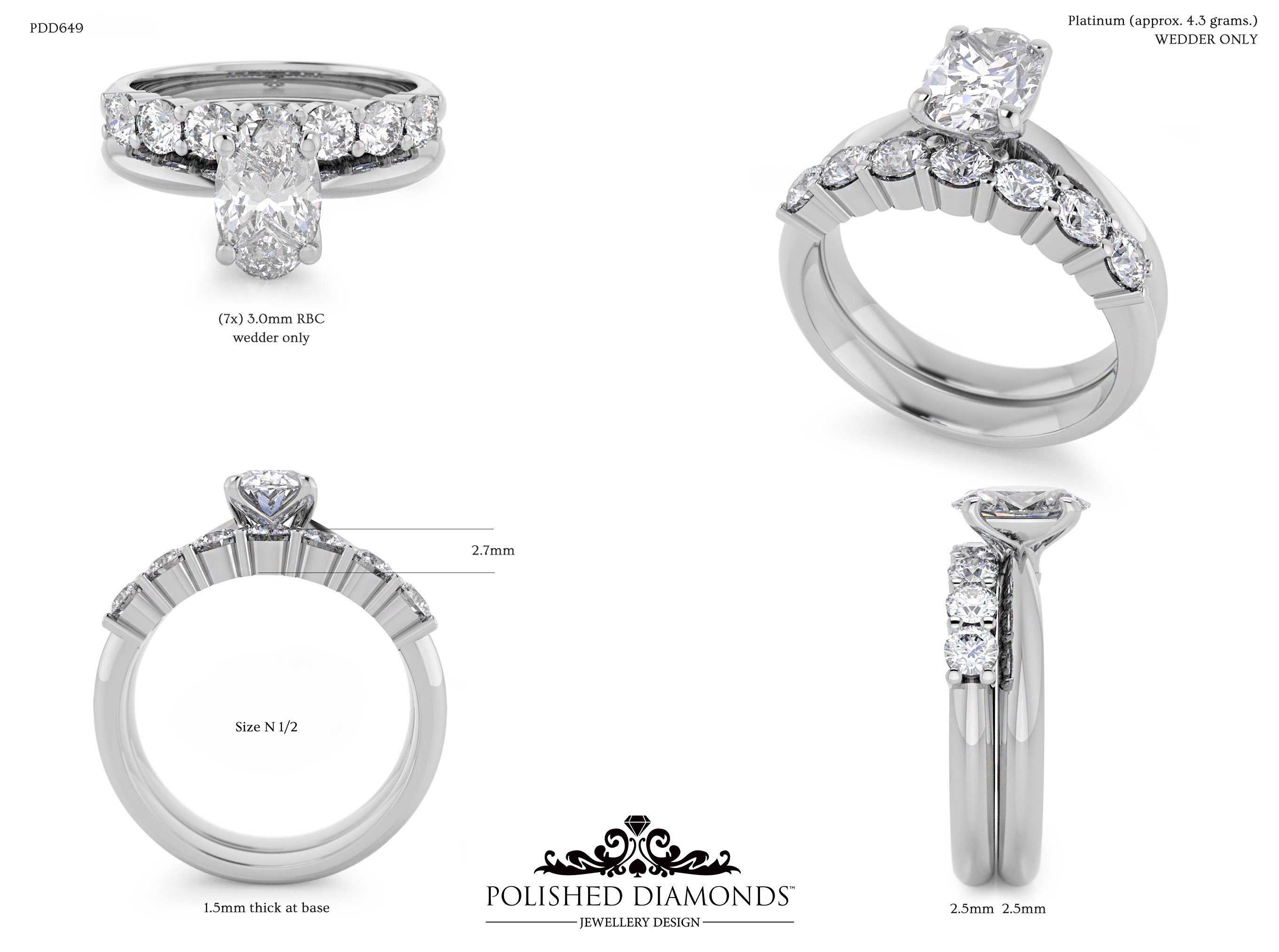 Ladys Wedding ring – PDD649