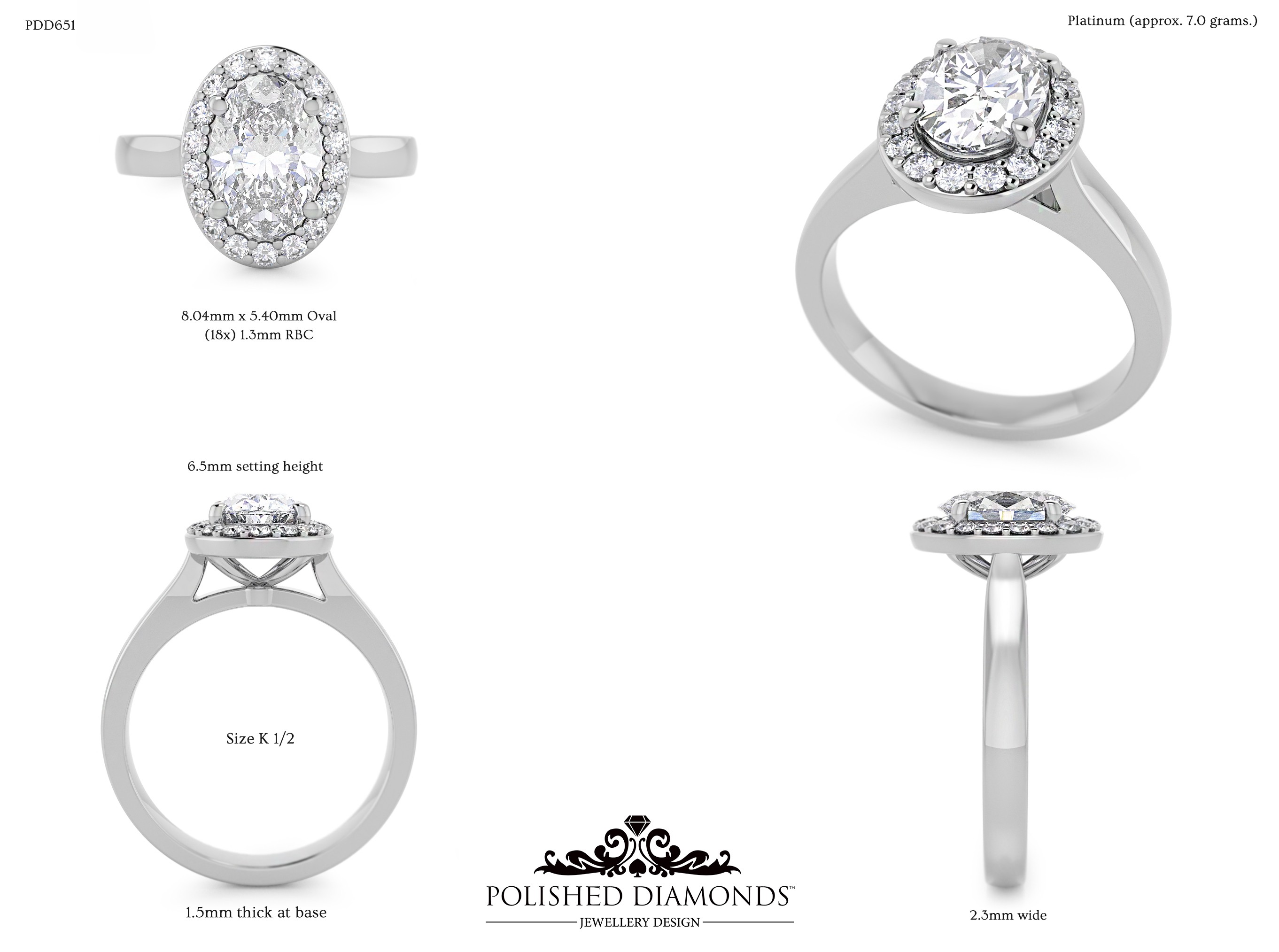 Oval Halo ring – PDD651
