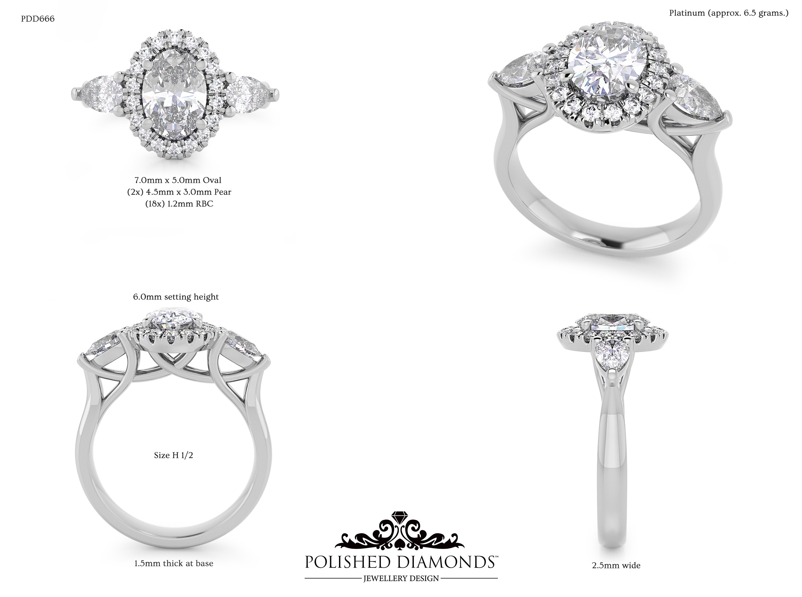 Oval Halo ring – PDD666