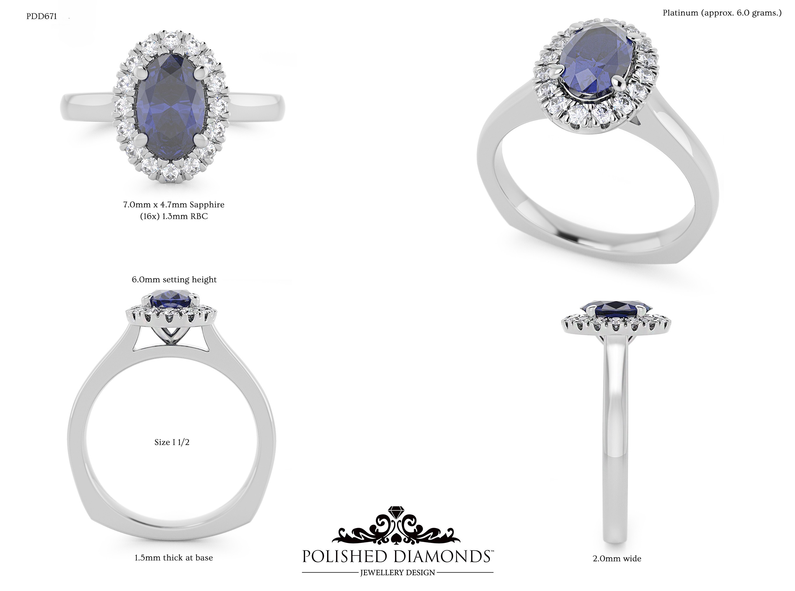 Oval Halo ring – PDD671