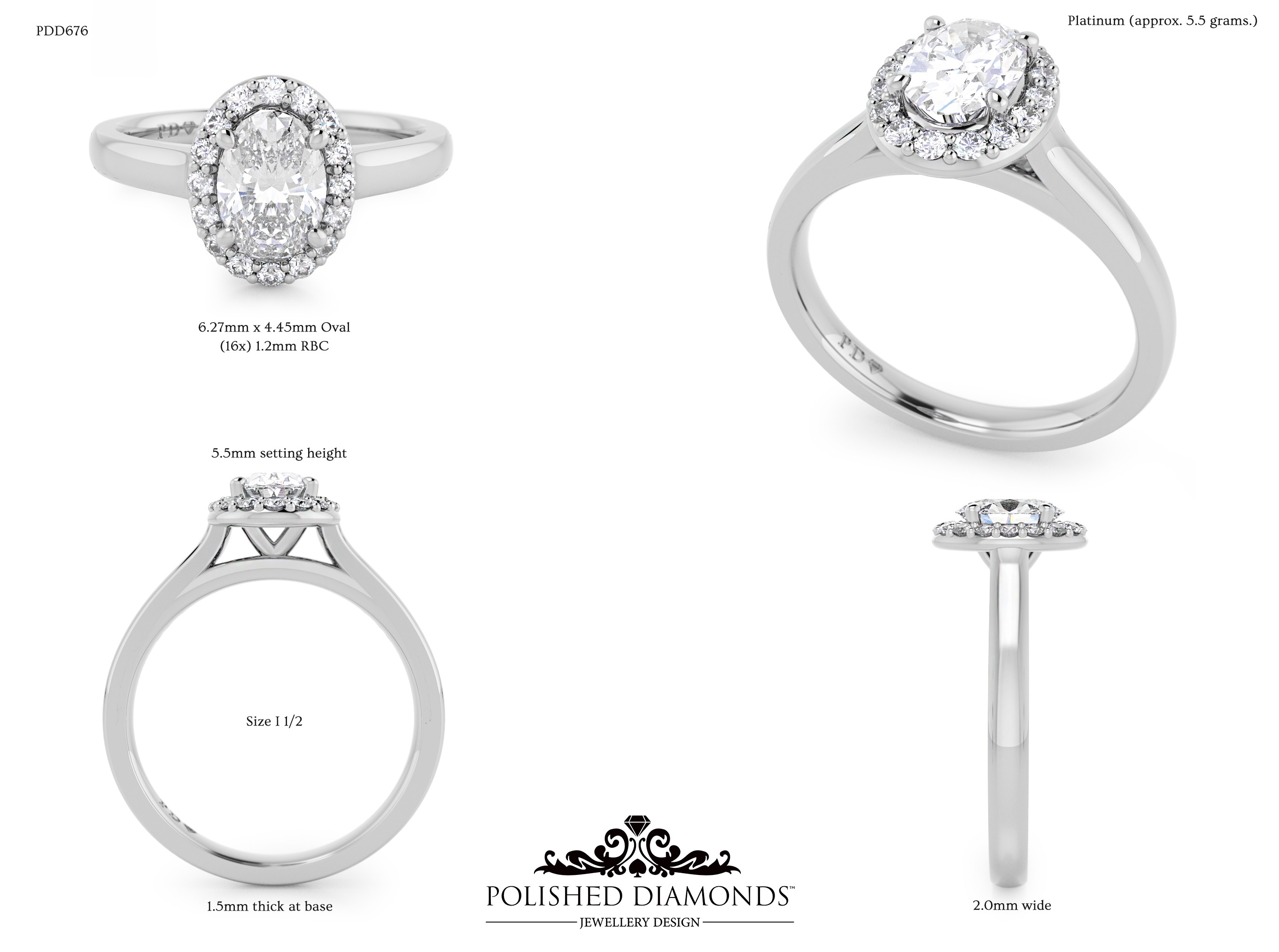 Oval Halo ring – PDD686
