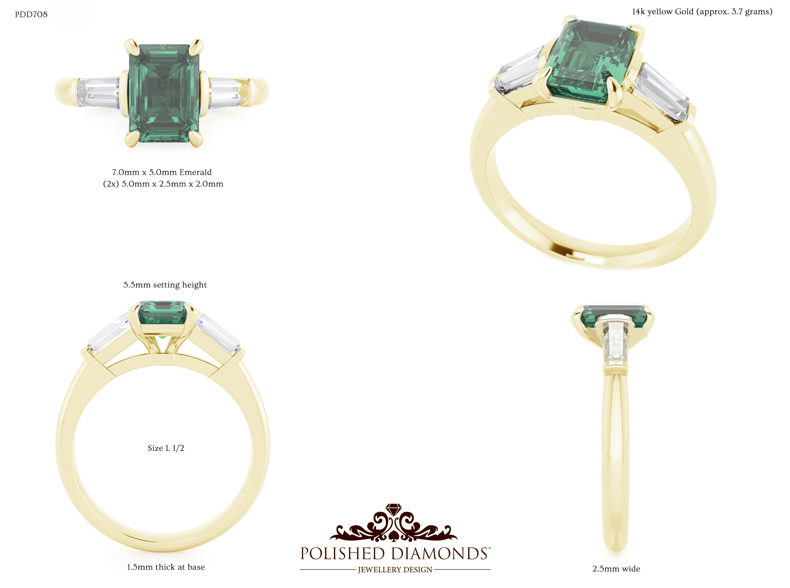 Emerald Solitaire (2) ring – PDD708