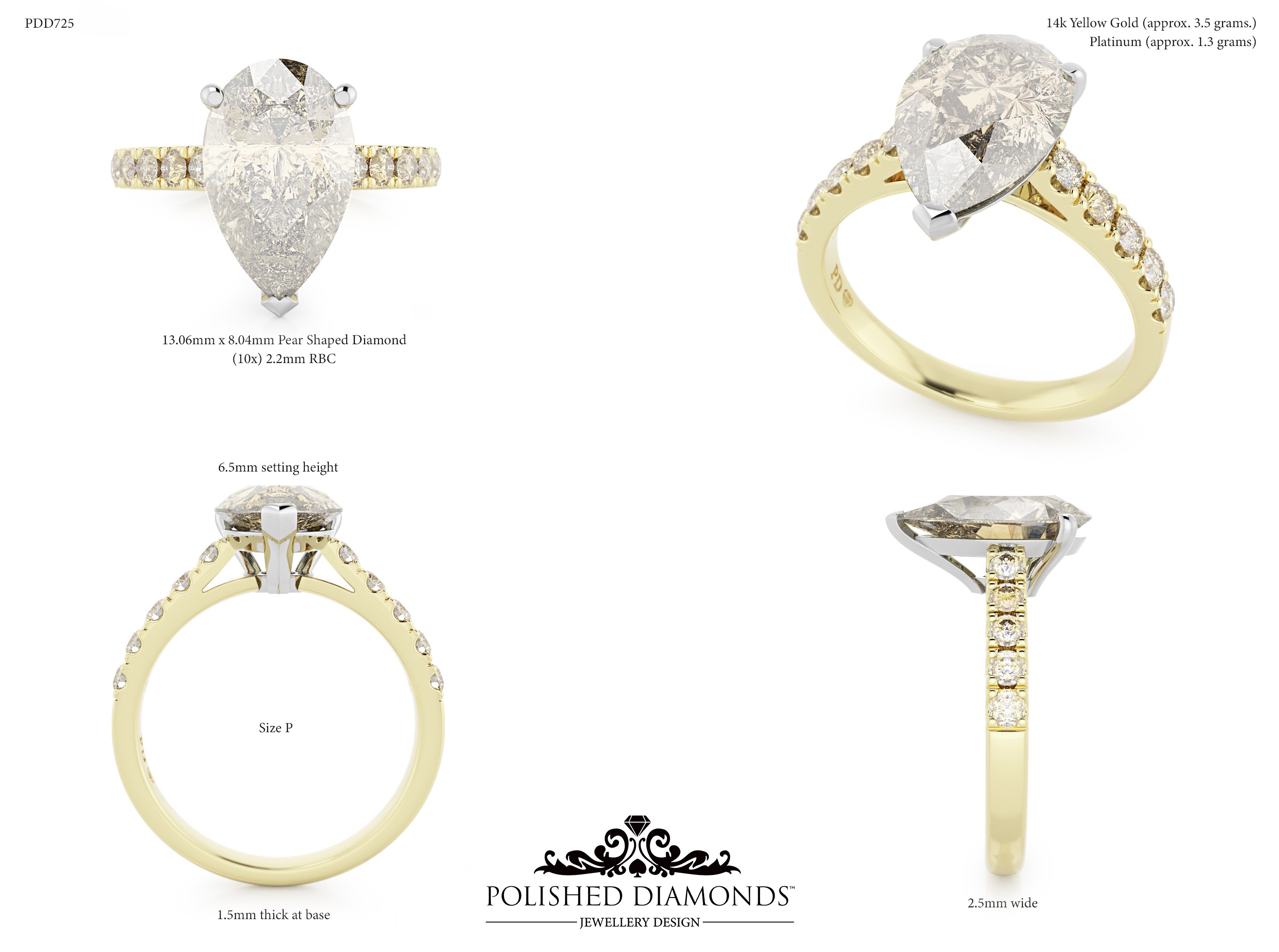 Pear Solitaire ring – PDD725