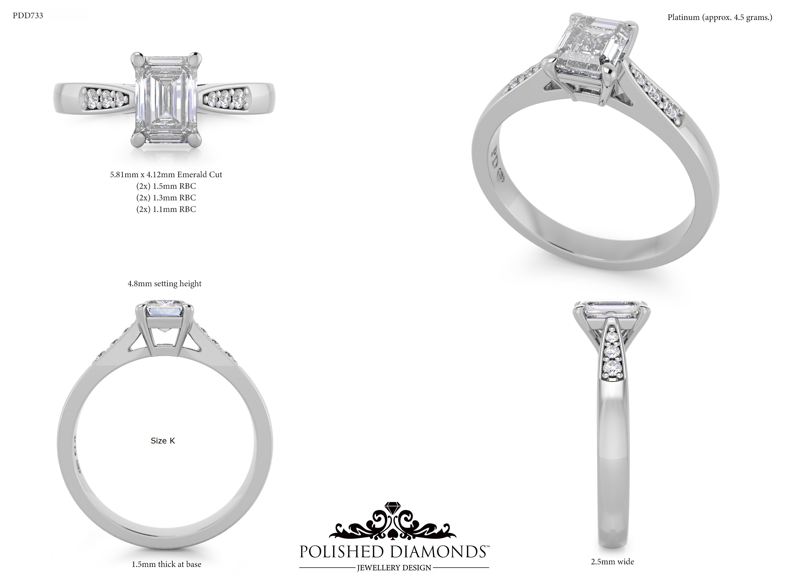 Emerald Solitaire ring – PDD733