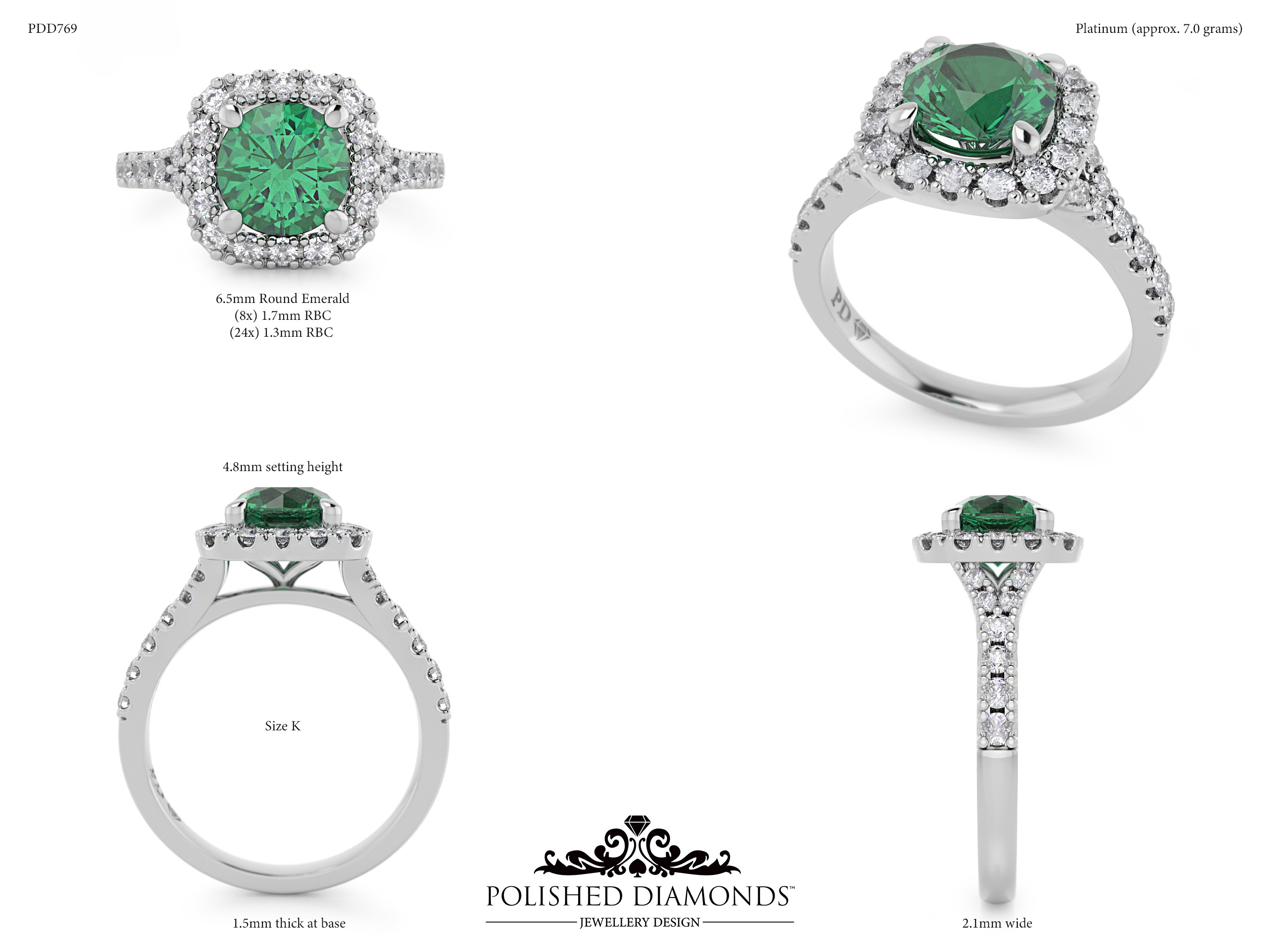 Cushion Halo ring – PDD769