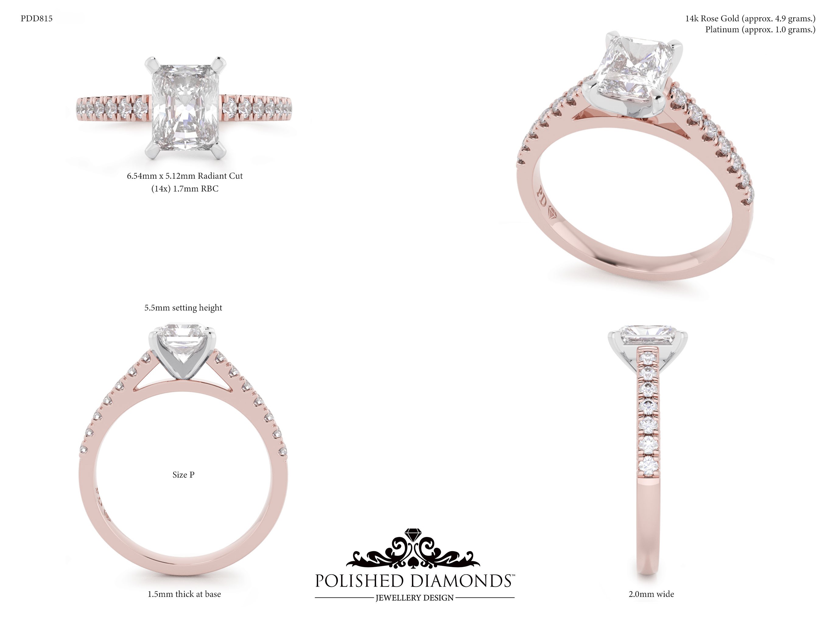 Radiant Solitaire ring – PDD815