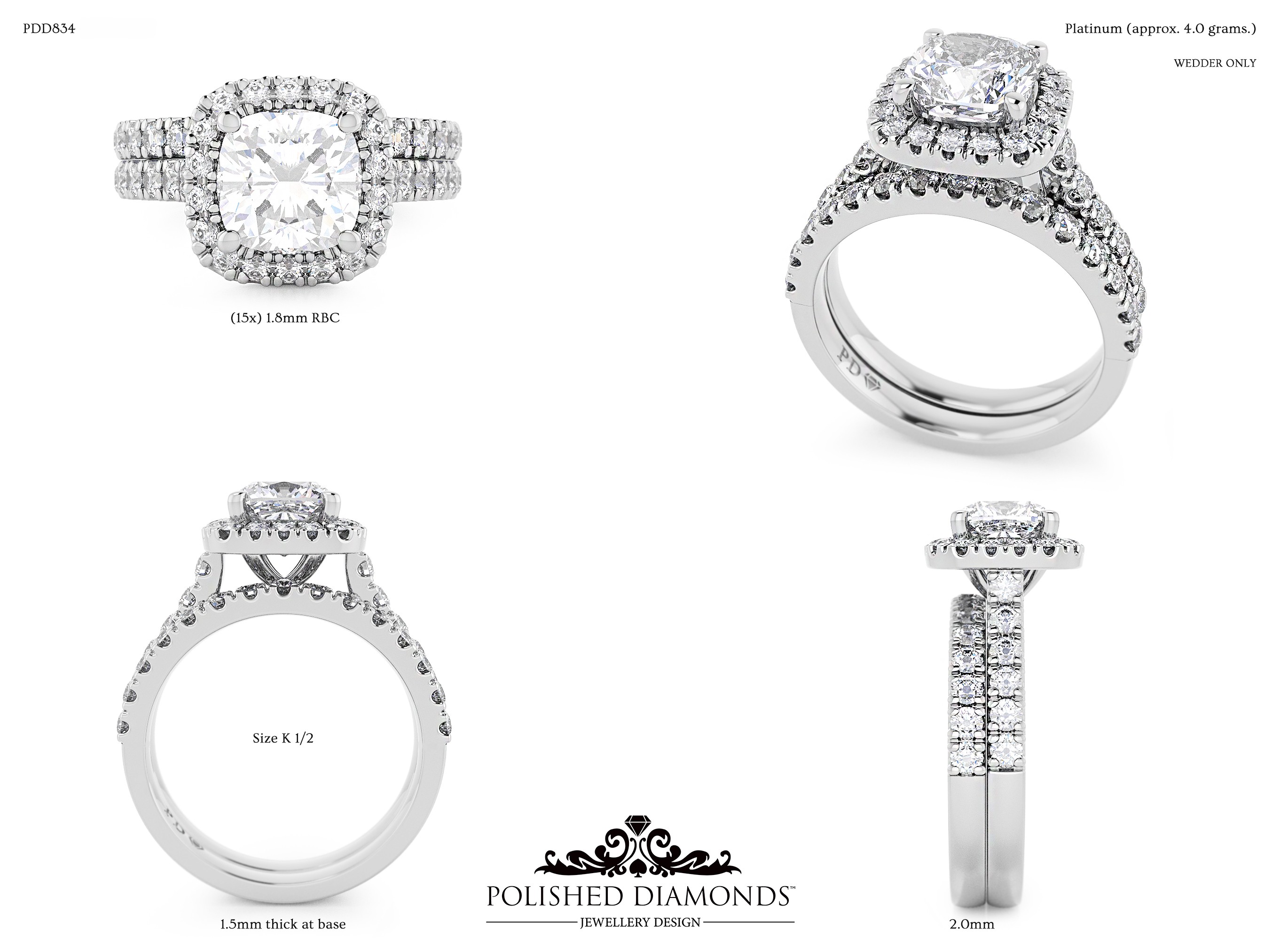 Ladys Wedding ring – PDD834