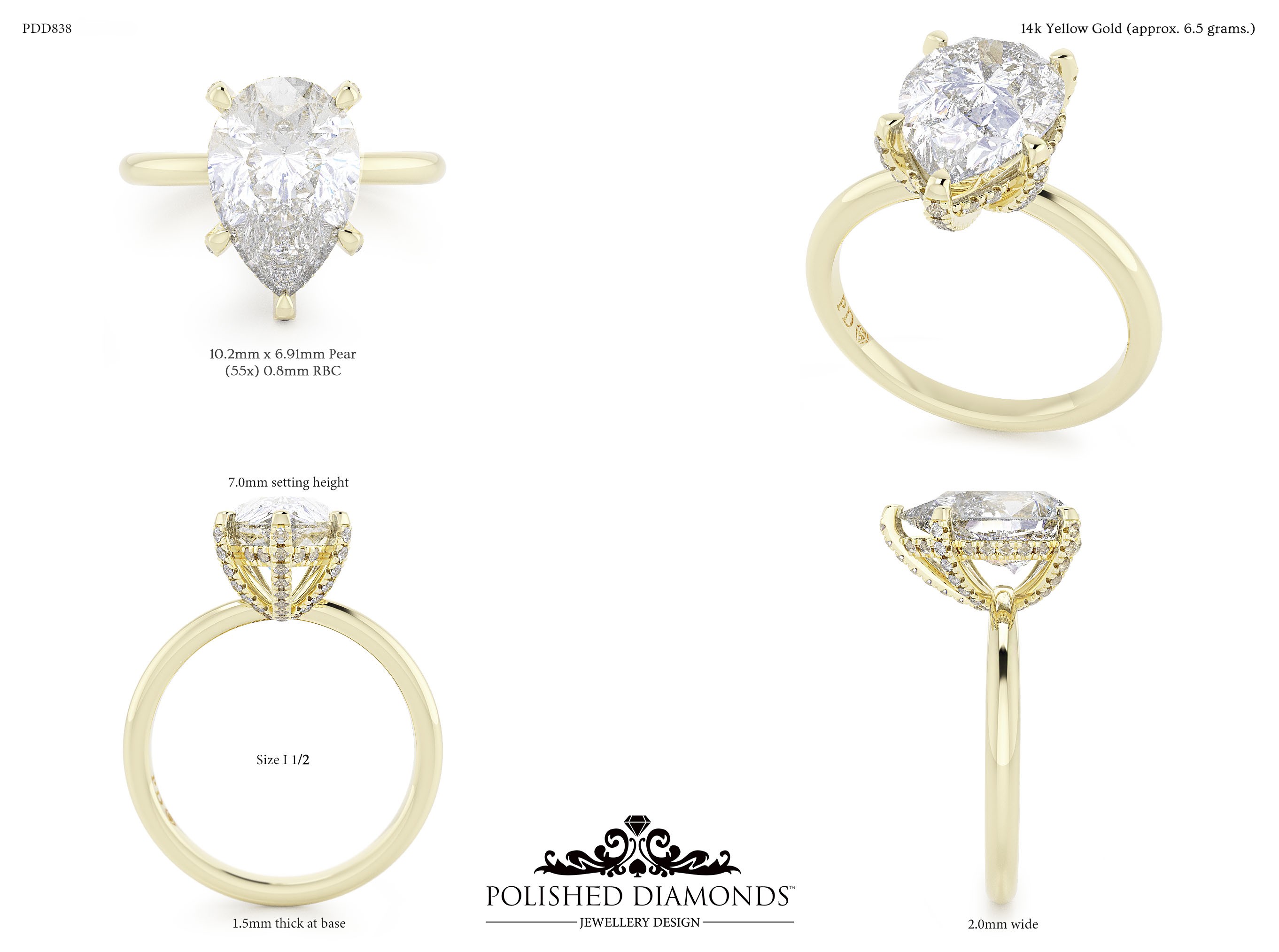Pear Solitaire ring – PDD838