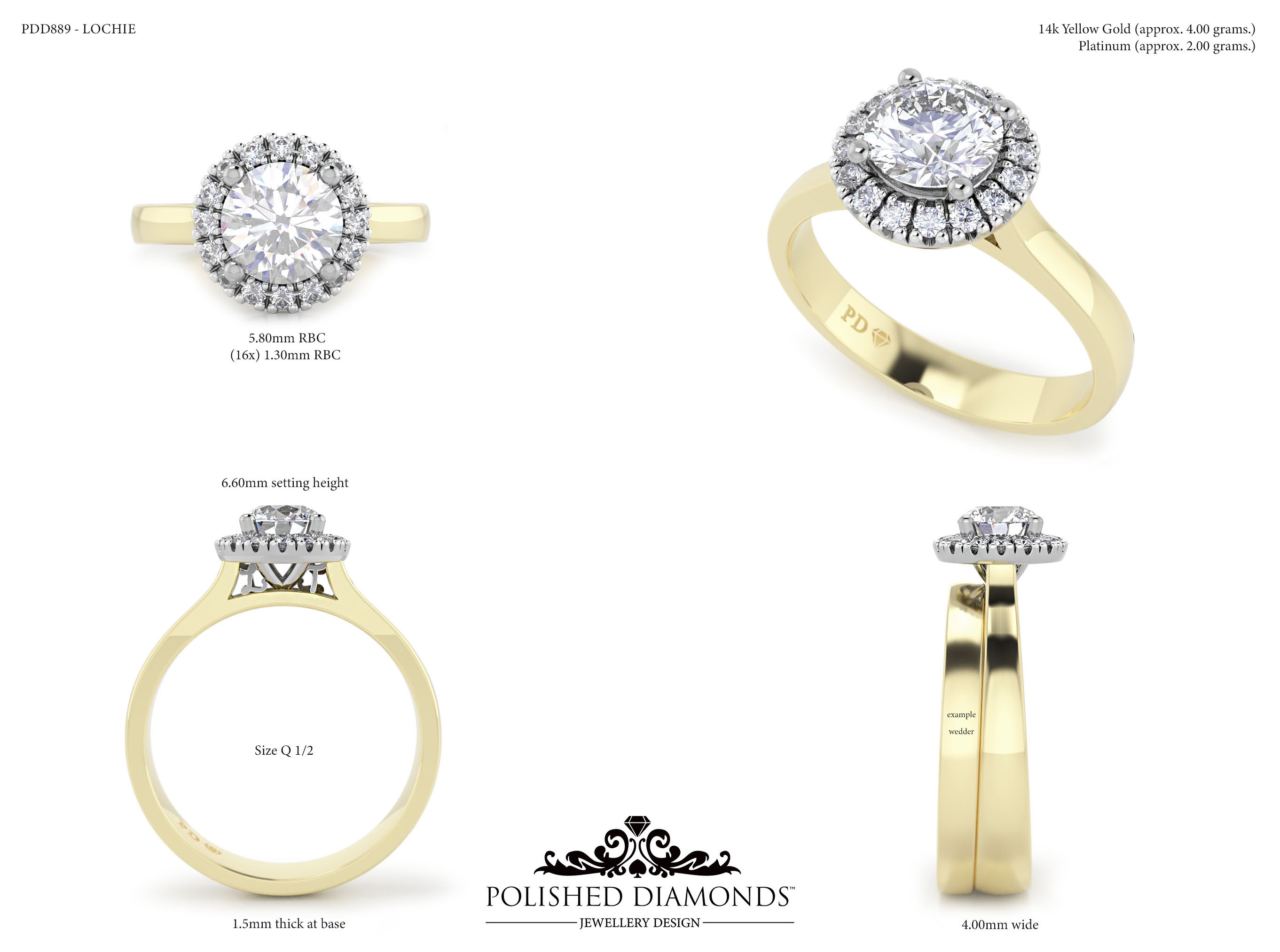 Round Halo ring – PDD889