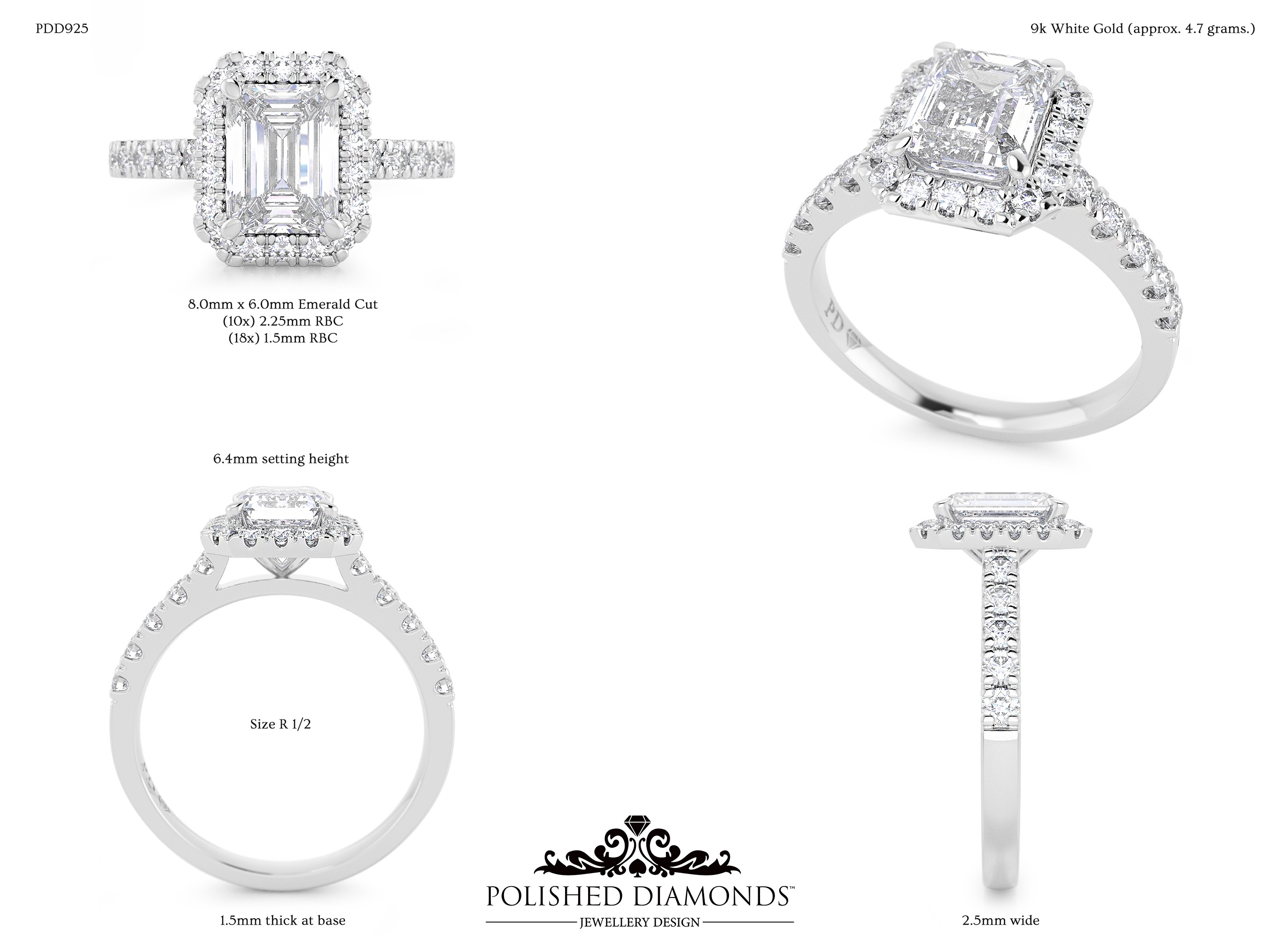 Emerald Halo ring – PDD925