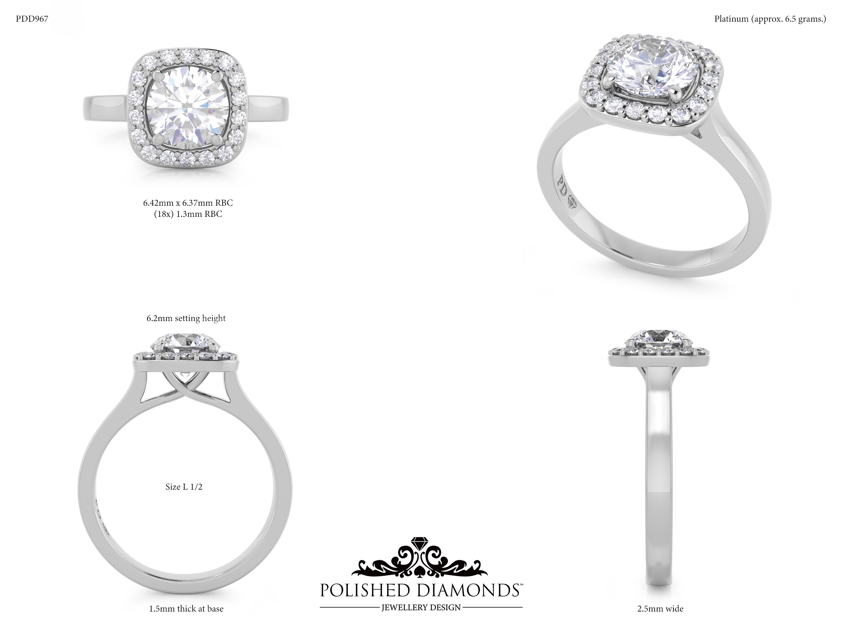 Cushion Halo ring – PDD967
