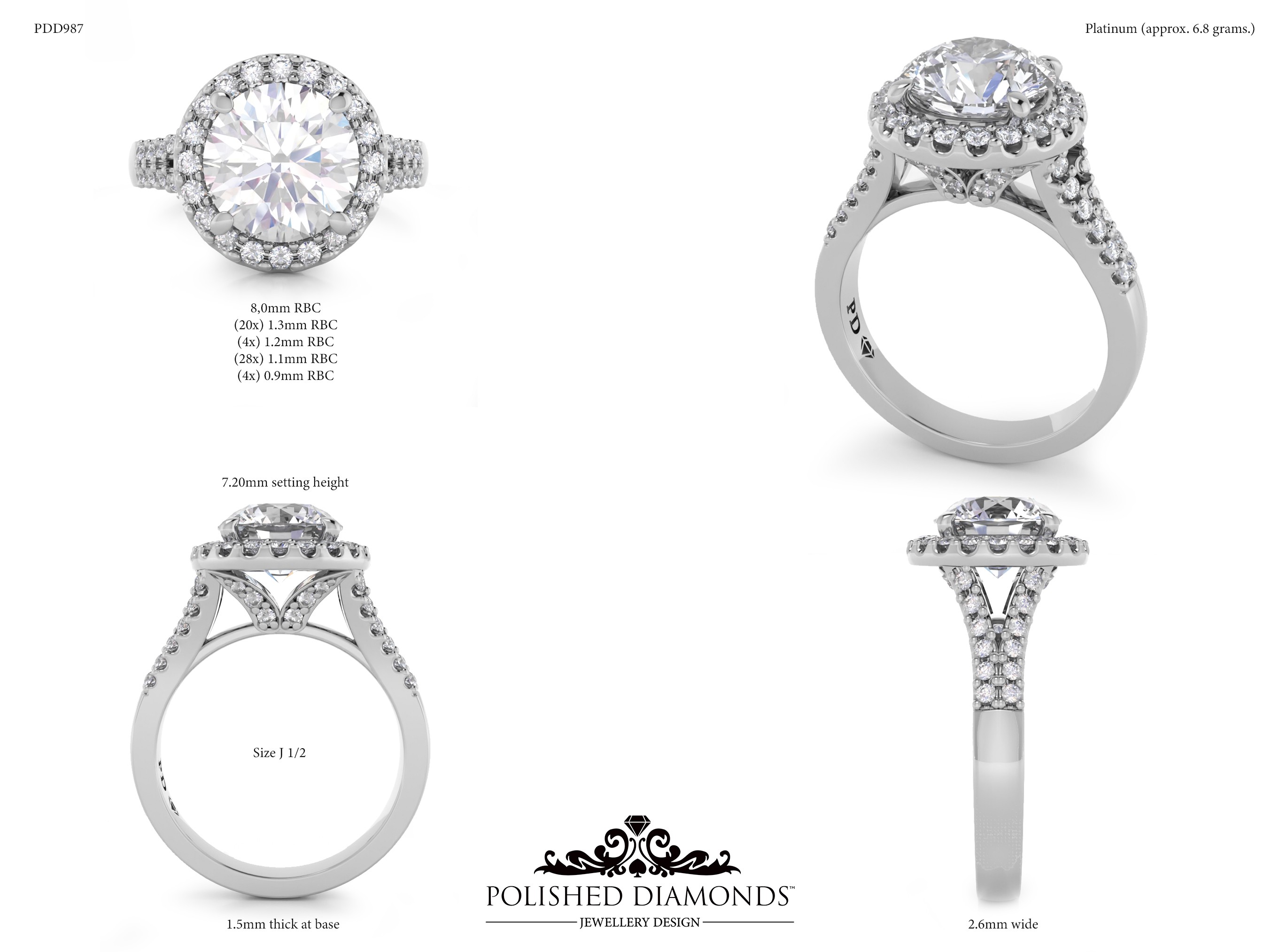 Round Halo ring – PDD987