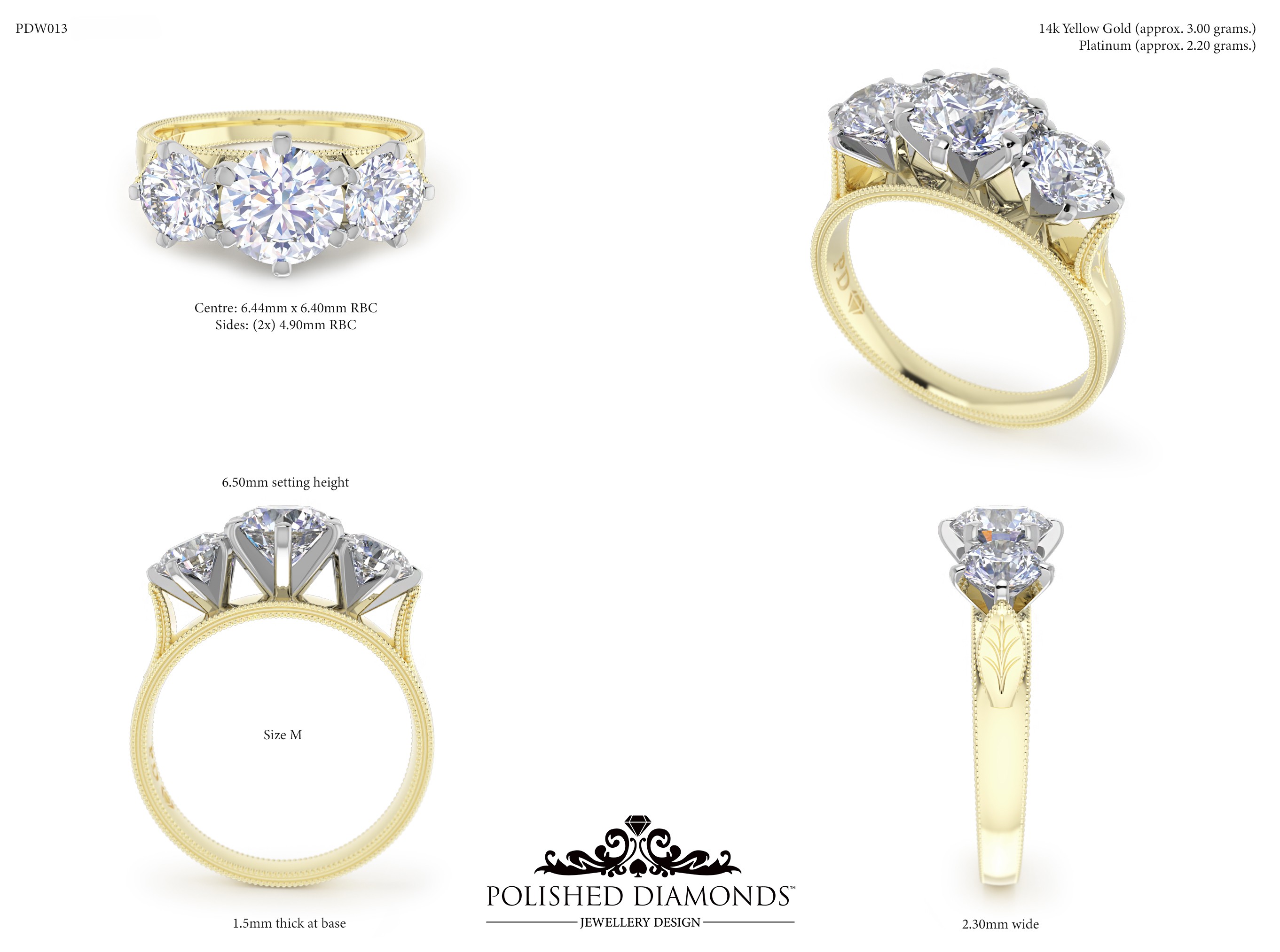 Round Trilogy ring – PDW013