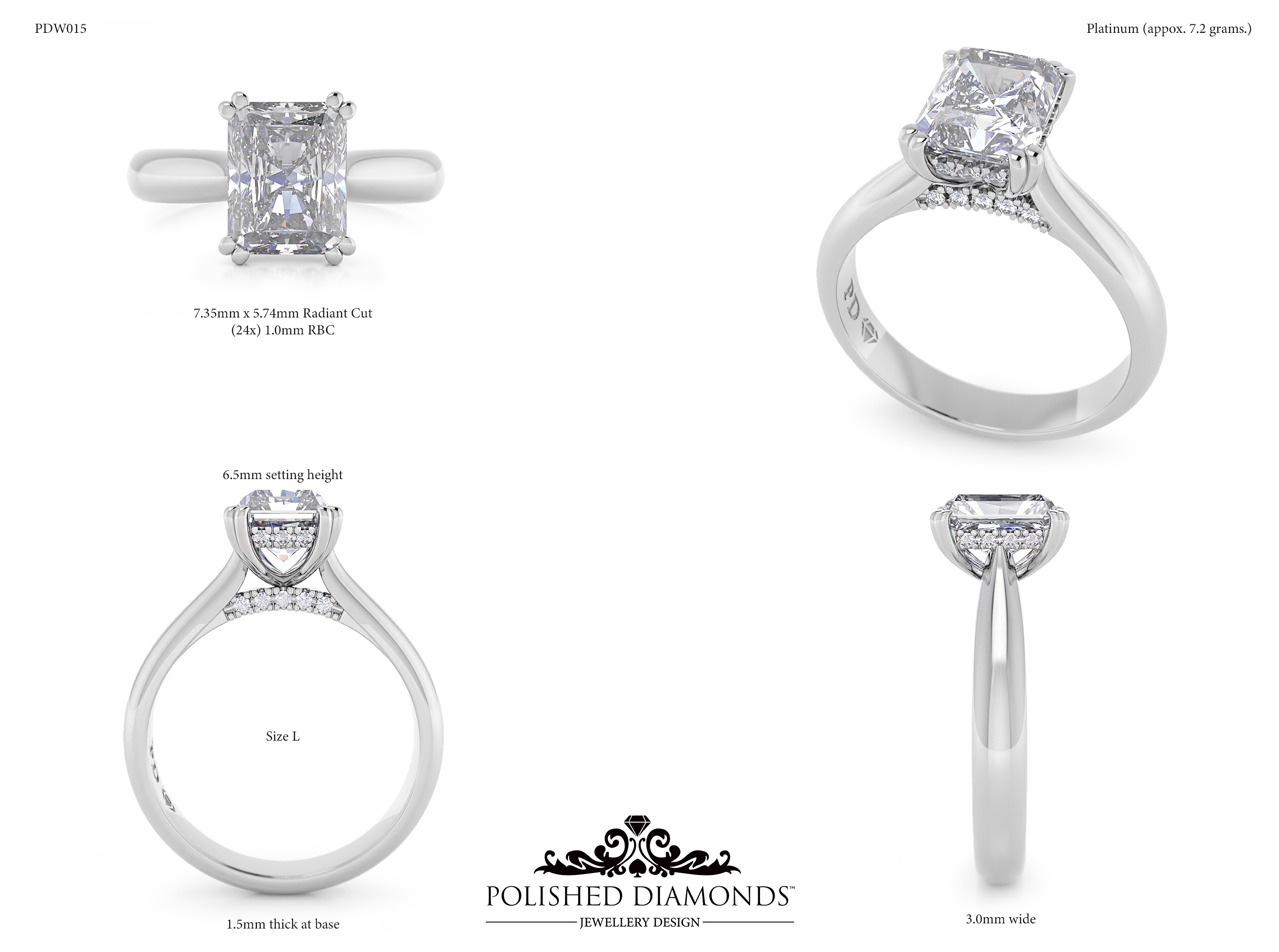 Radiant Solitaire ring – PDW015