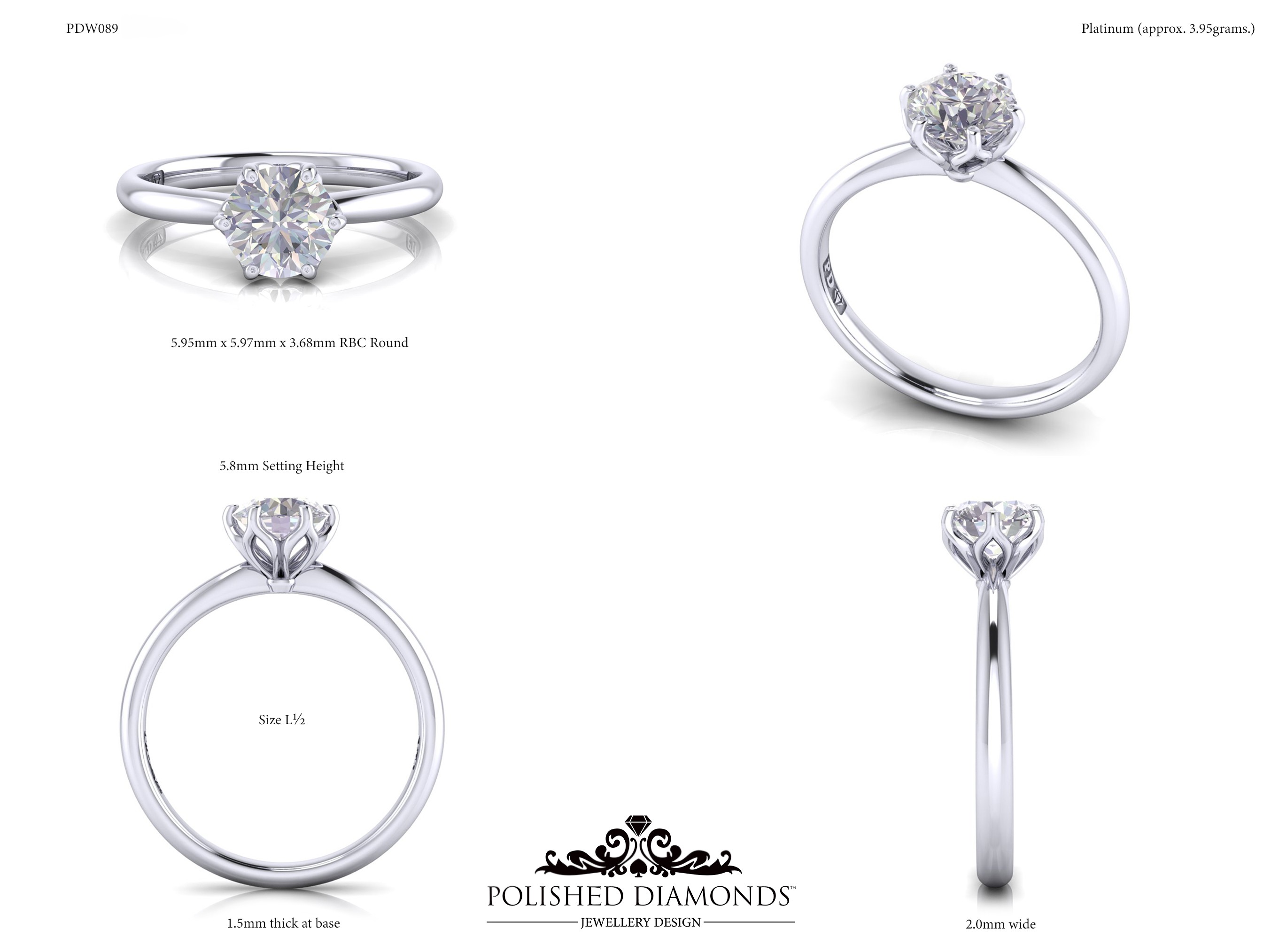 Round Solitaire ring – PDW089