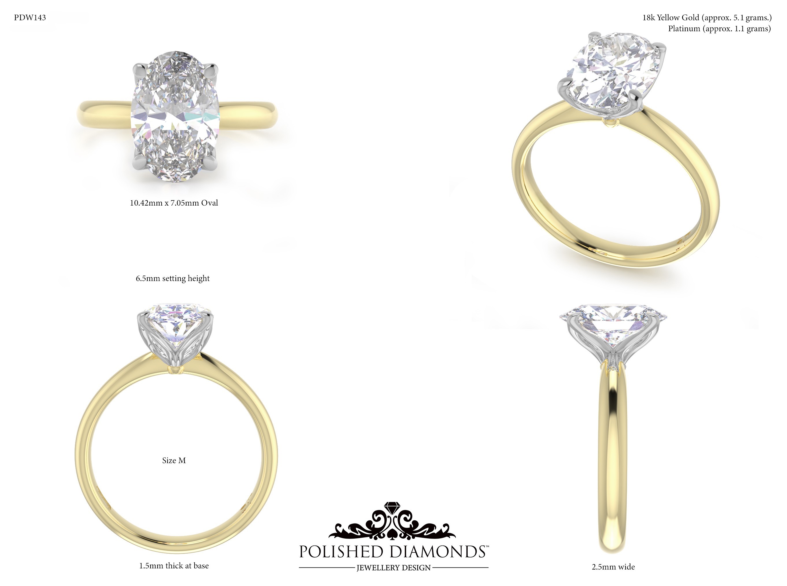 Oval Solitaire ring – PDW143