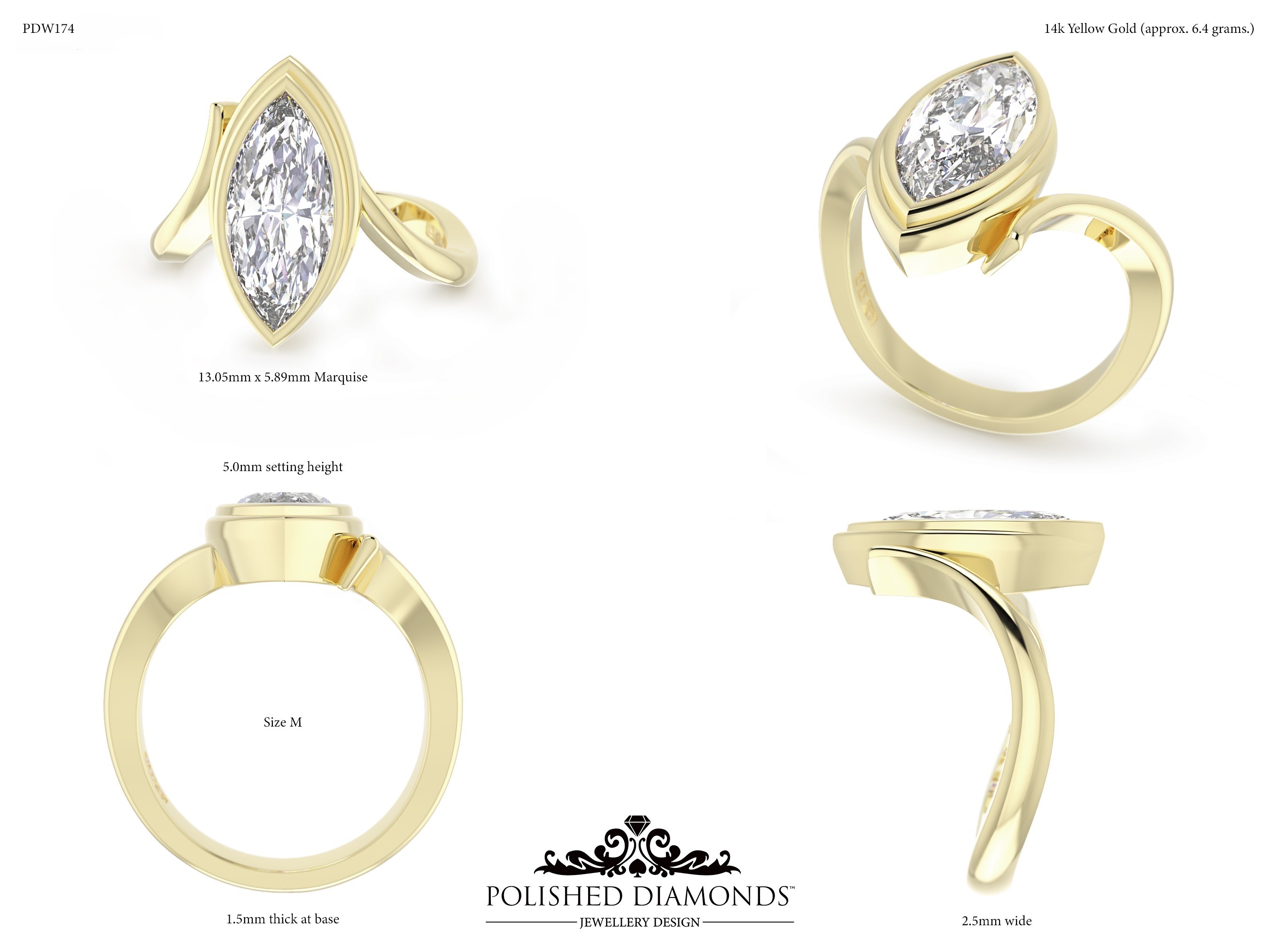 Marquise Solitaire ring – PDW174