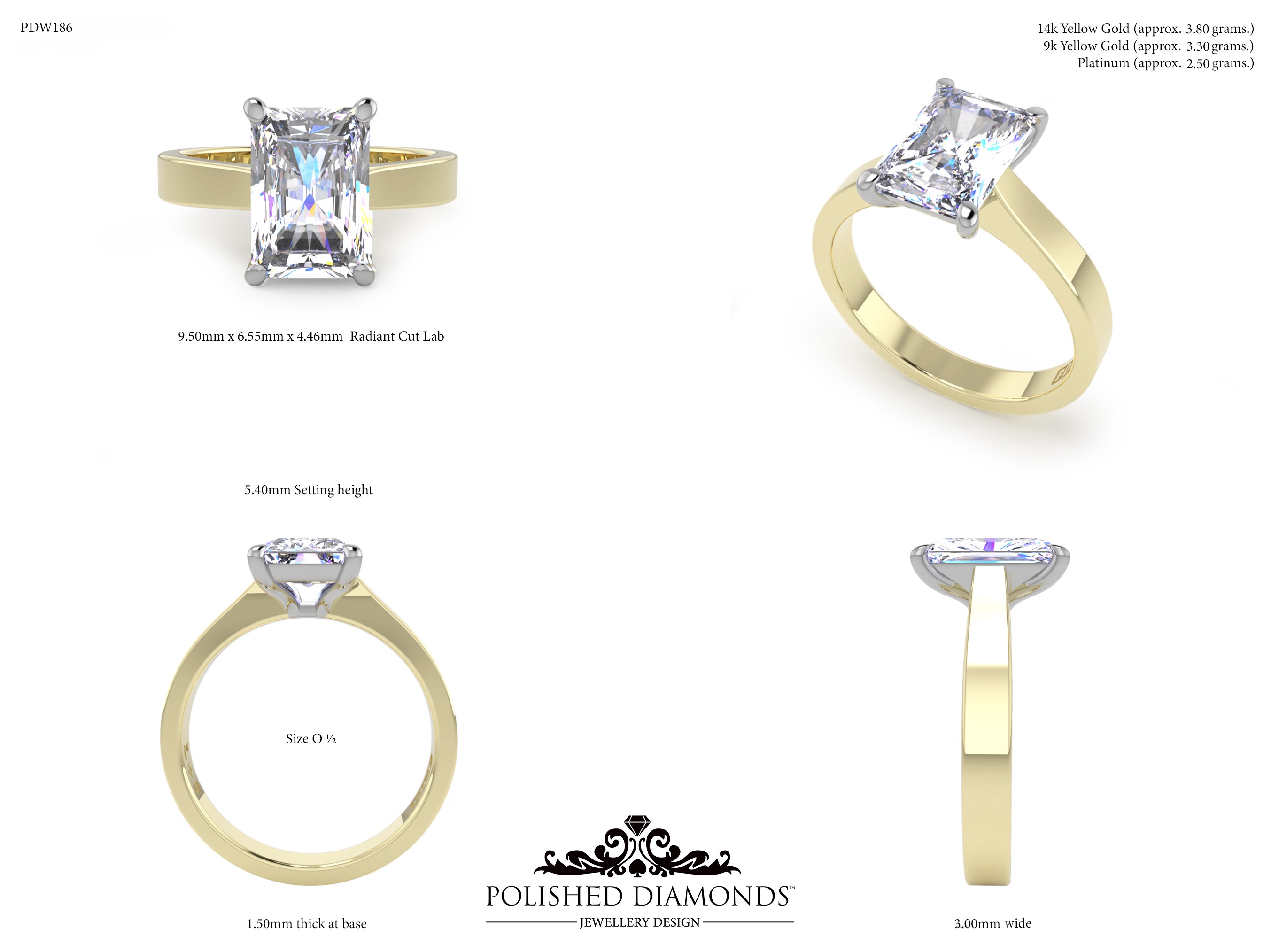 Radiant Solitaire ring – PDW186
