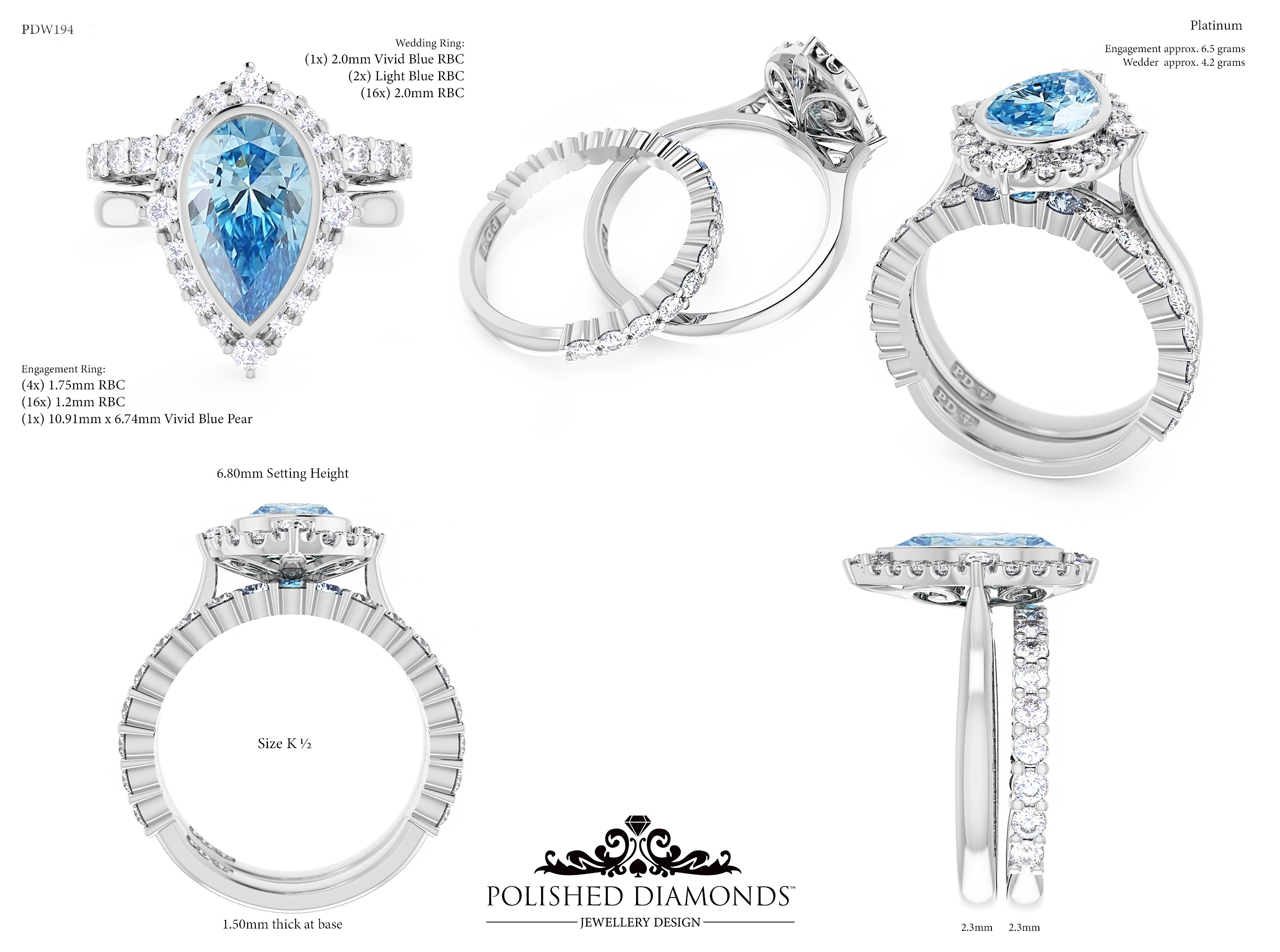 Pear Halo ring – PDW194V4