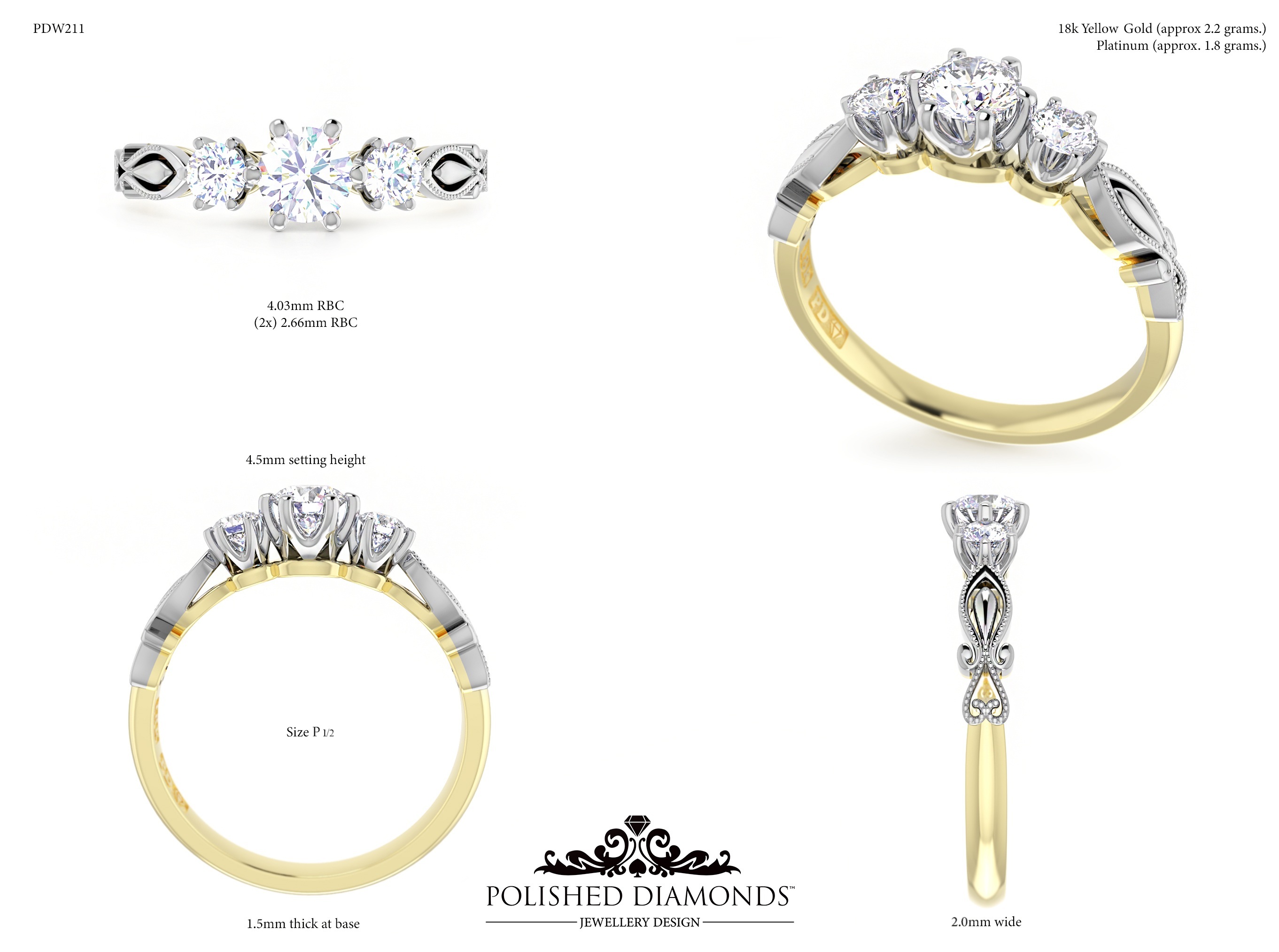 Round Trilogy ring – PDW211