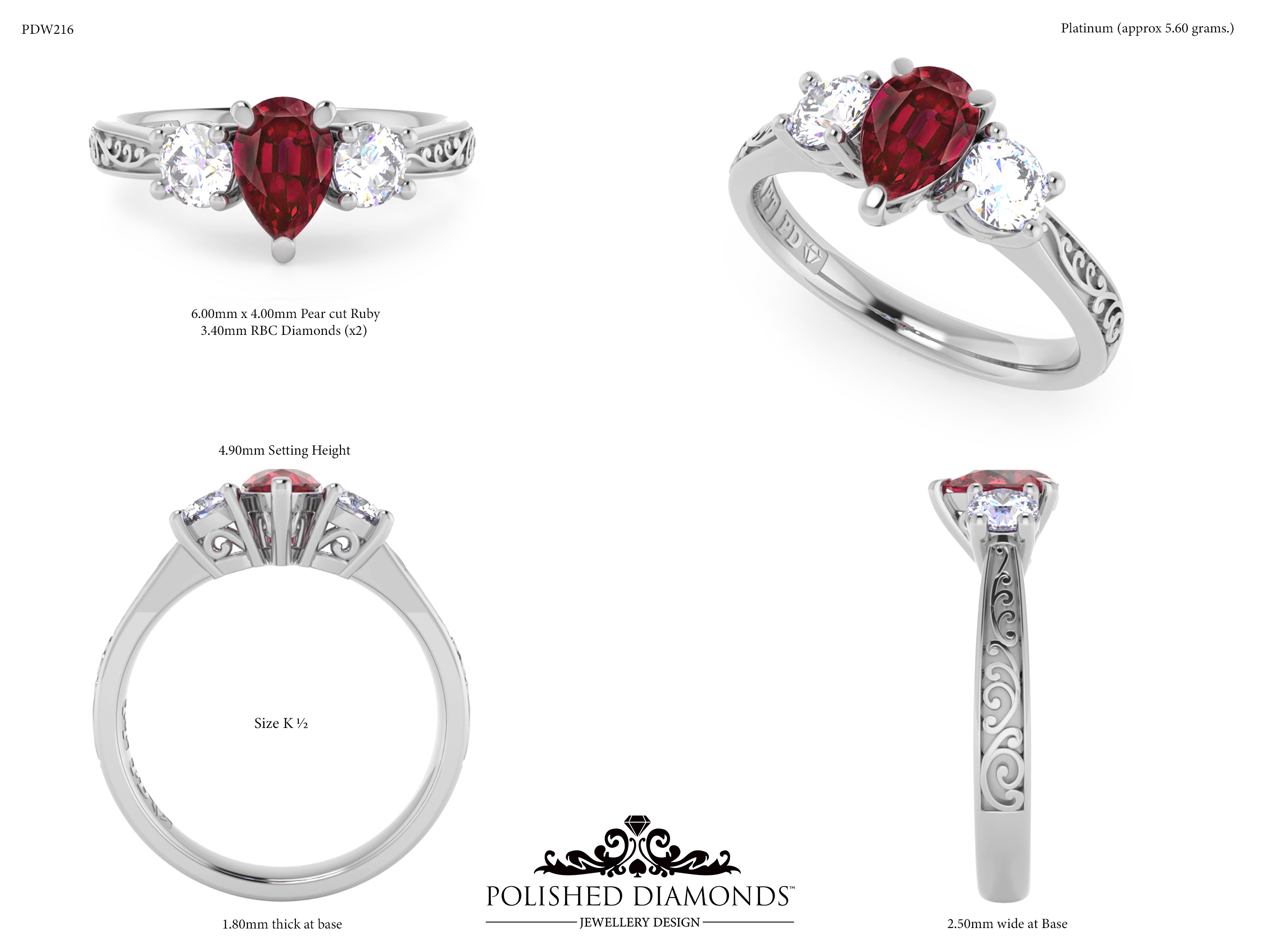 Pear Trilogy ring – PDW216