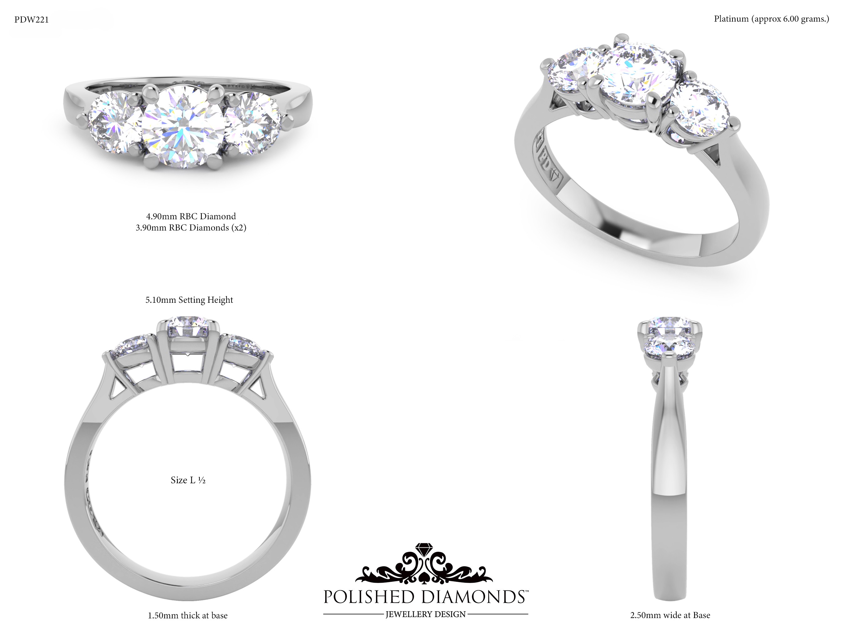 Round Trilogy ring – PDW221