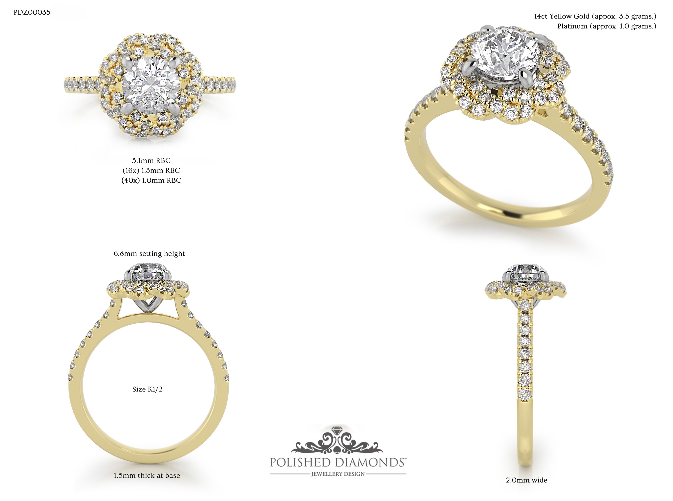 Round Halo ring – PDZ00035