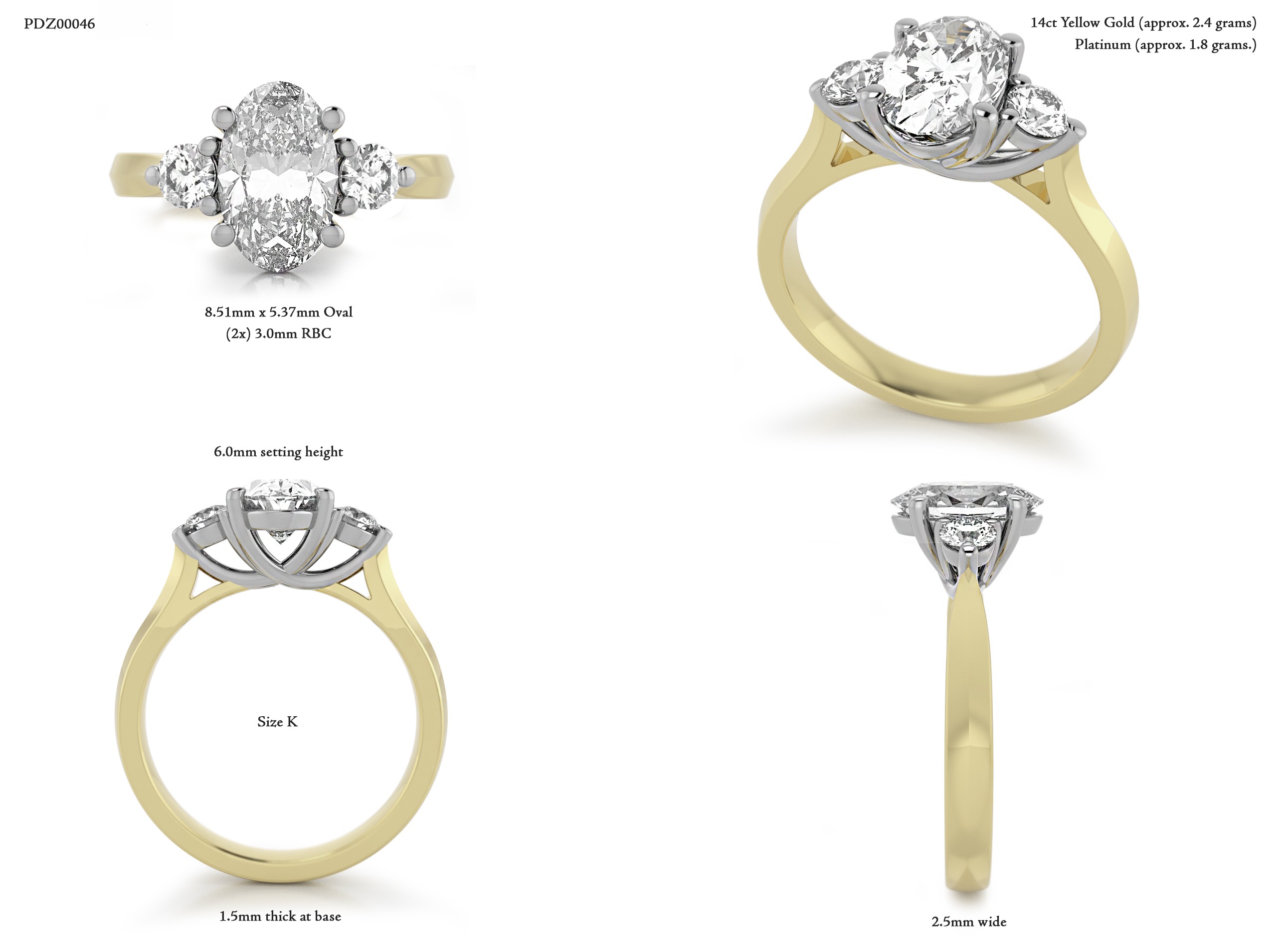 Oval Trilogy ring – PDZ00046