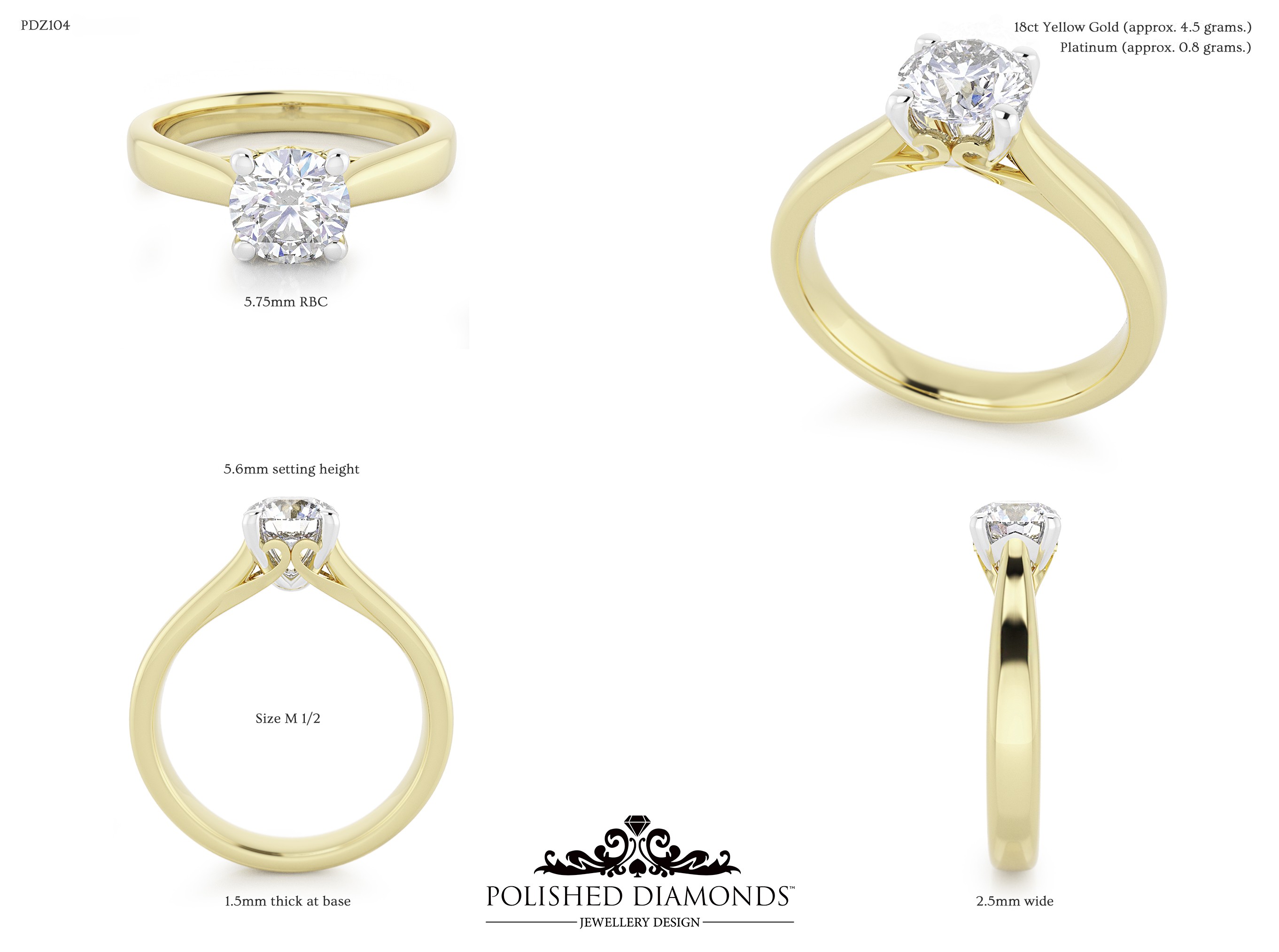 Round Solitaire ring – PDZ104