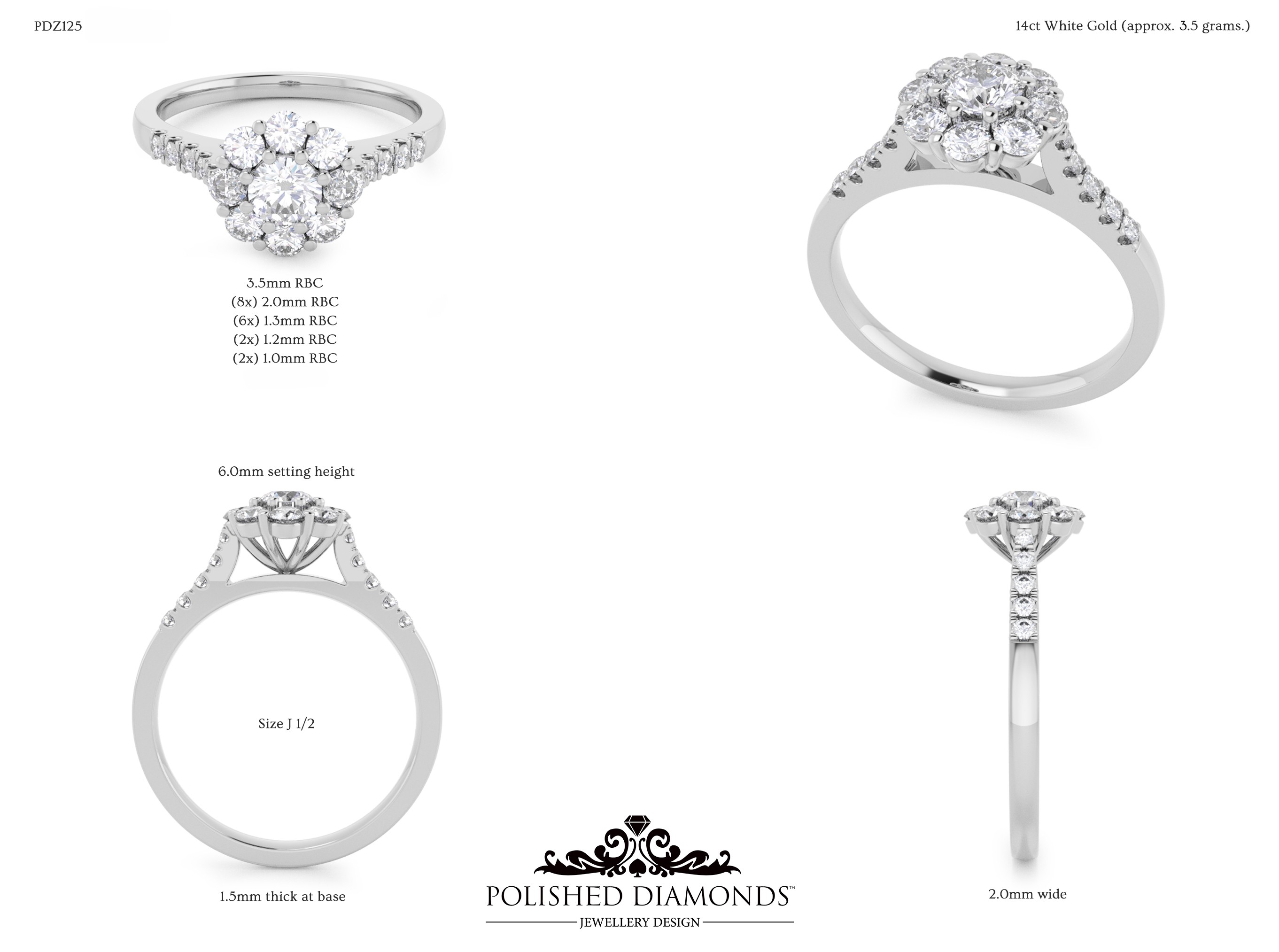 Round Halo ring – PDZ125