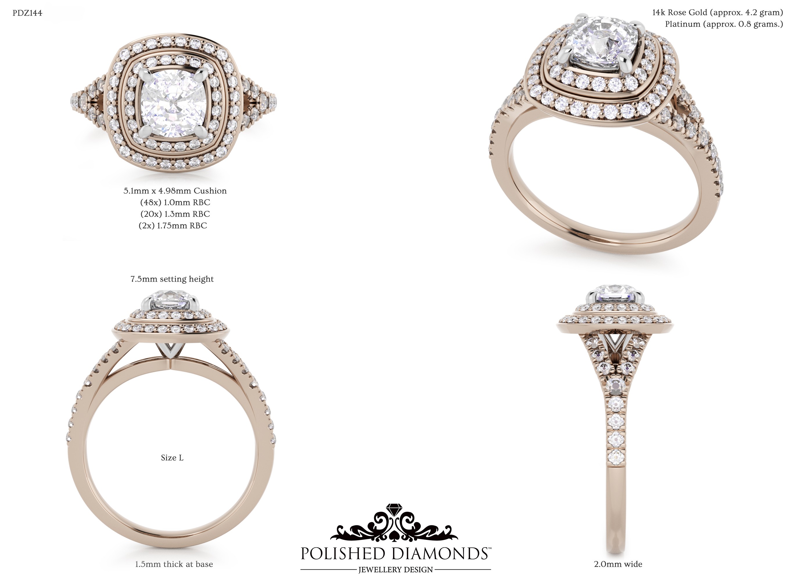 Cushion Halo ring – PDZ144