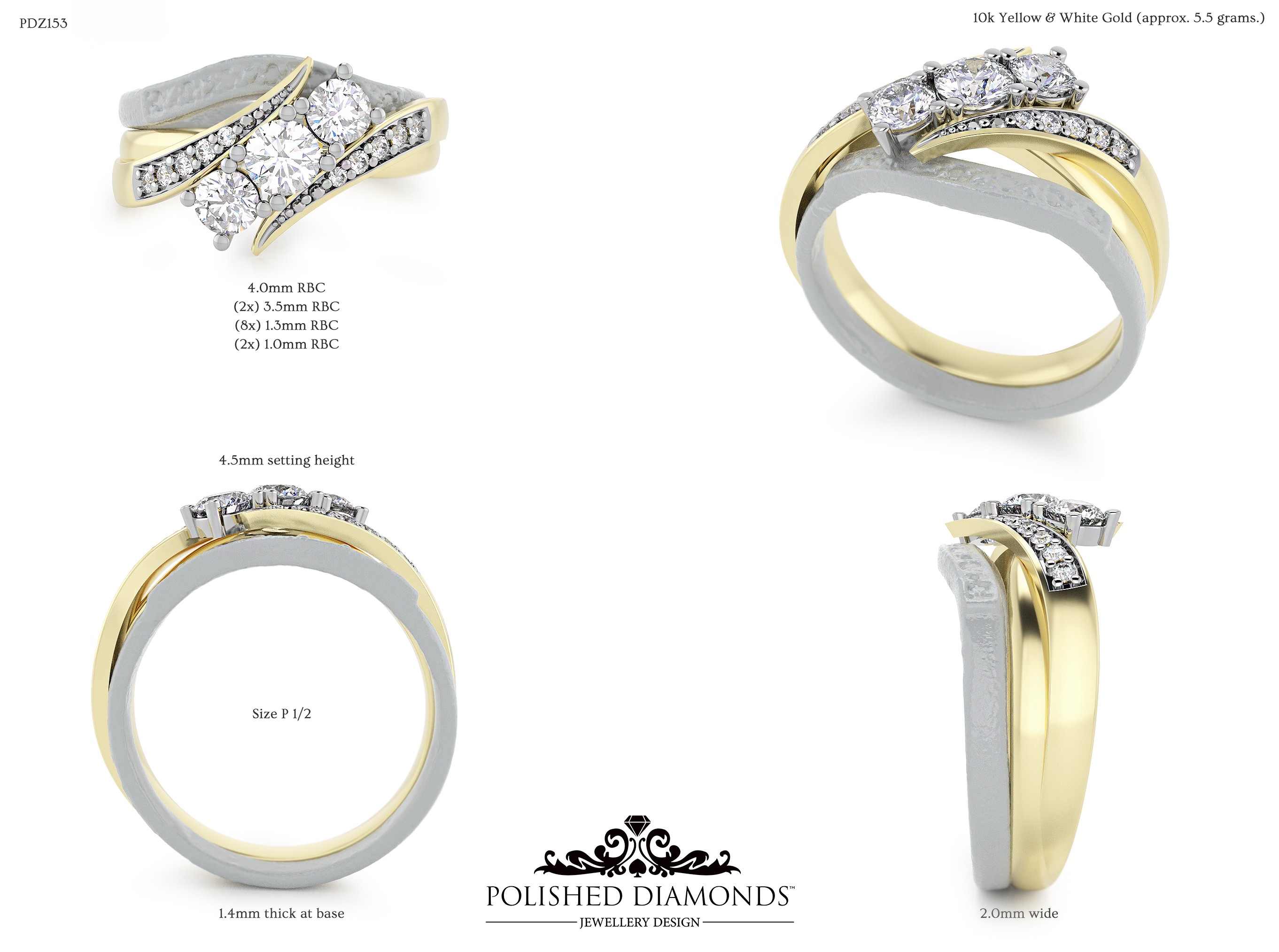 Round Trilogy ring – PDZ153