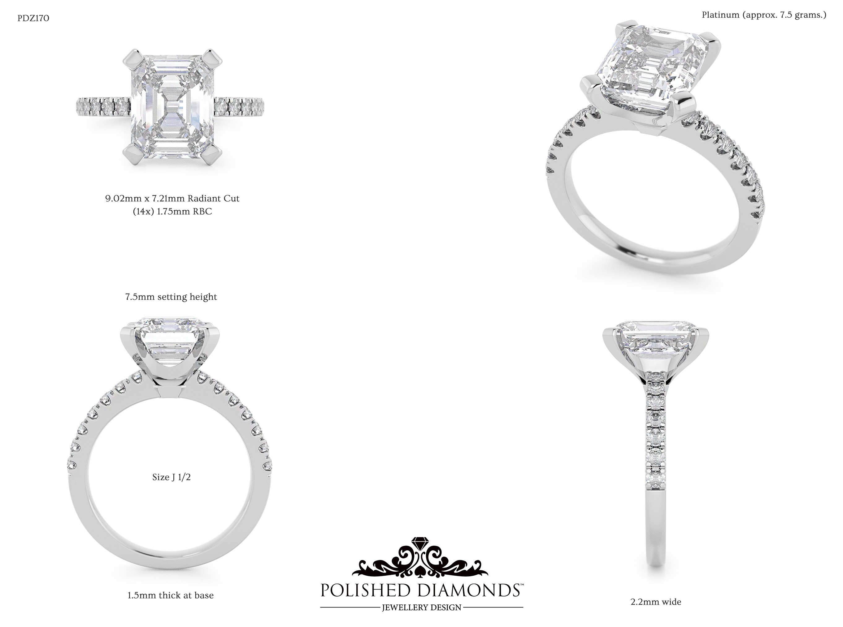 Radiant Solitaire ring – PDZ170