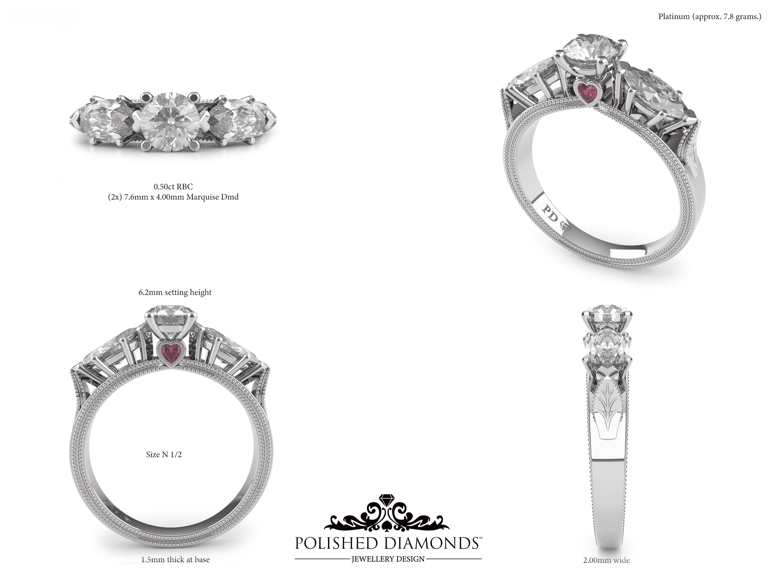 Round Trilogy ring – PDZ215