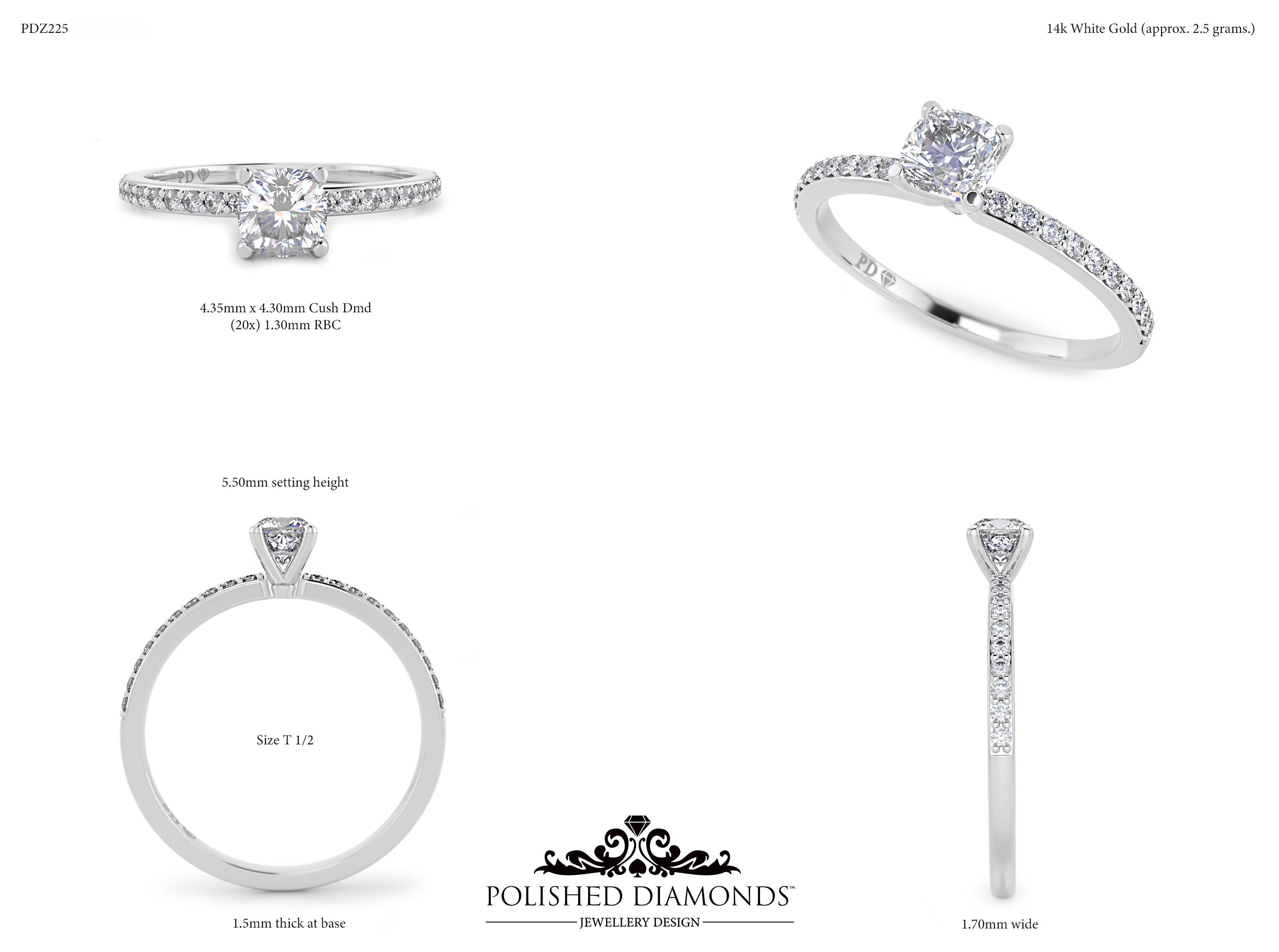Cushion Solitaire ring – PDZ225
