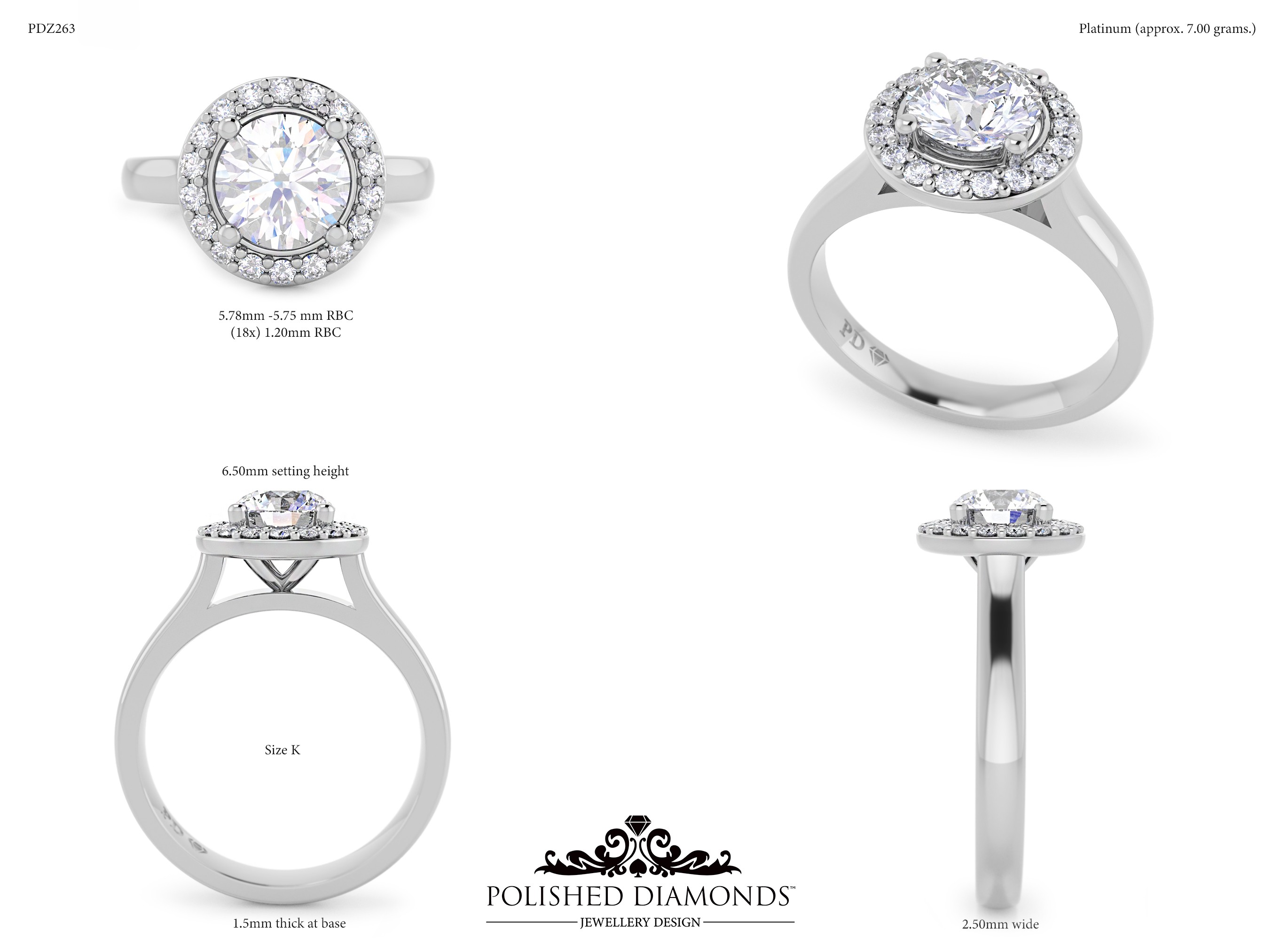 Round Halo ring – PDZ263