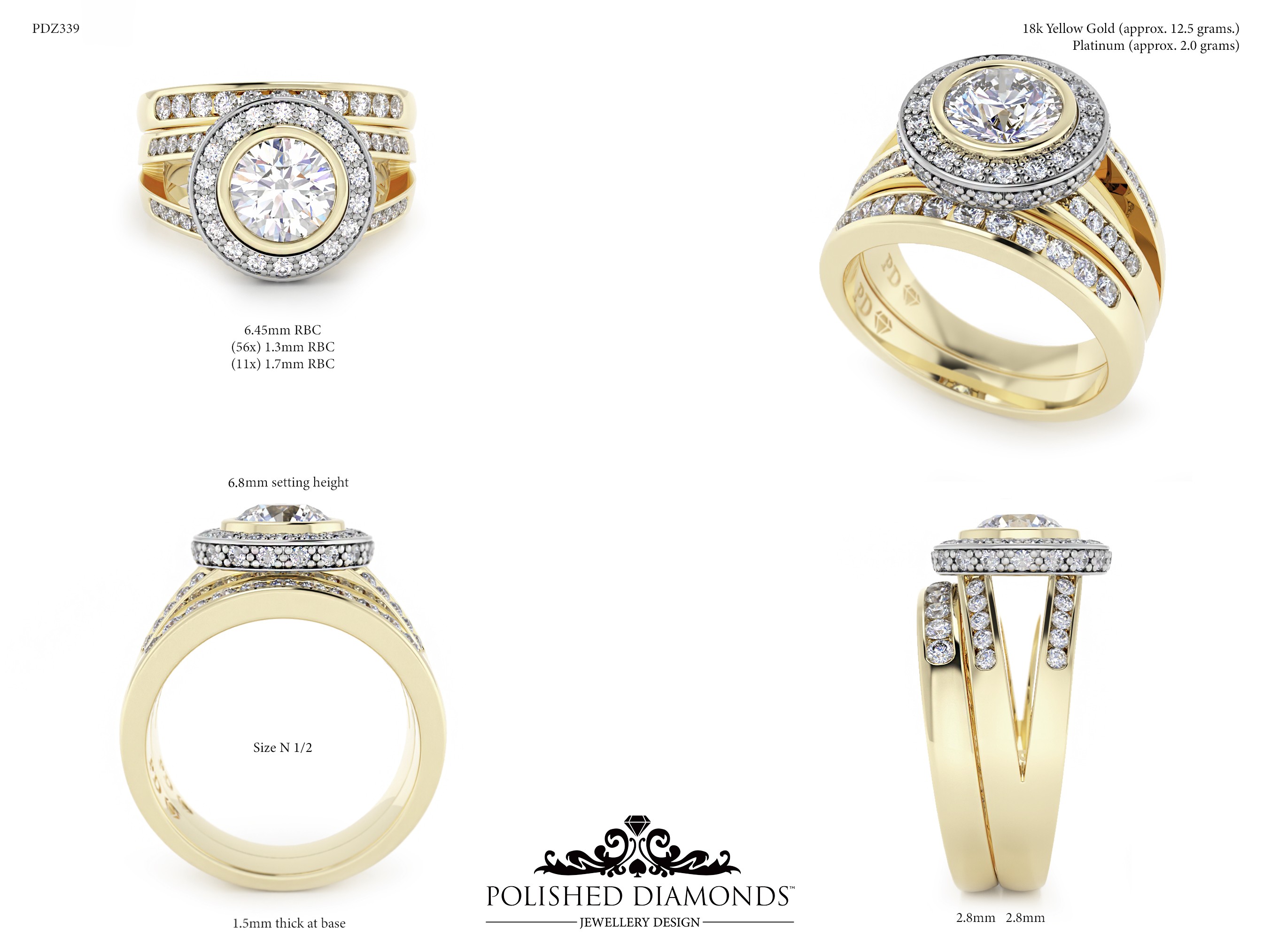 Round Halo ring – PDZ339