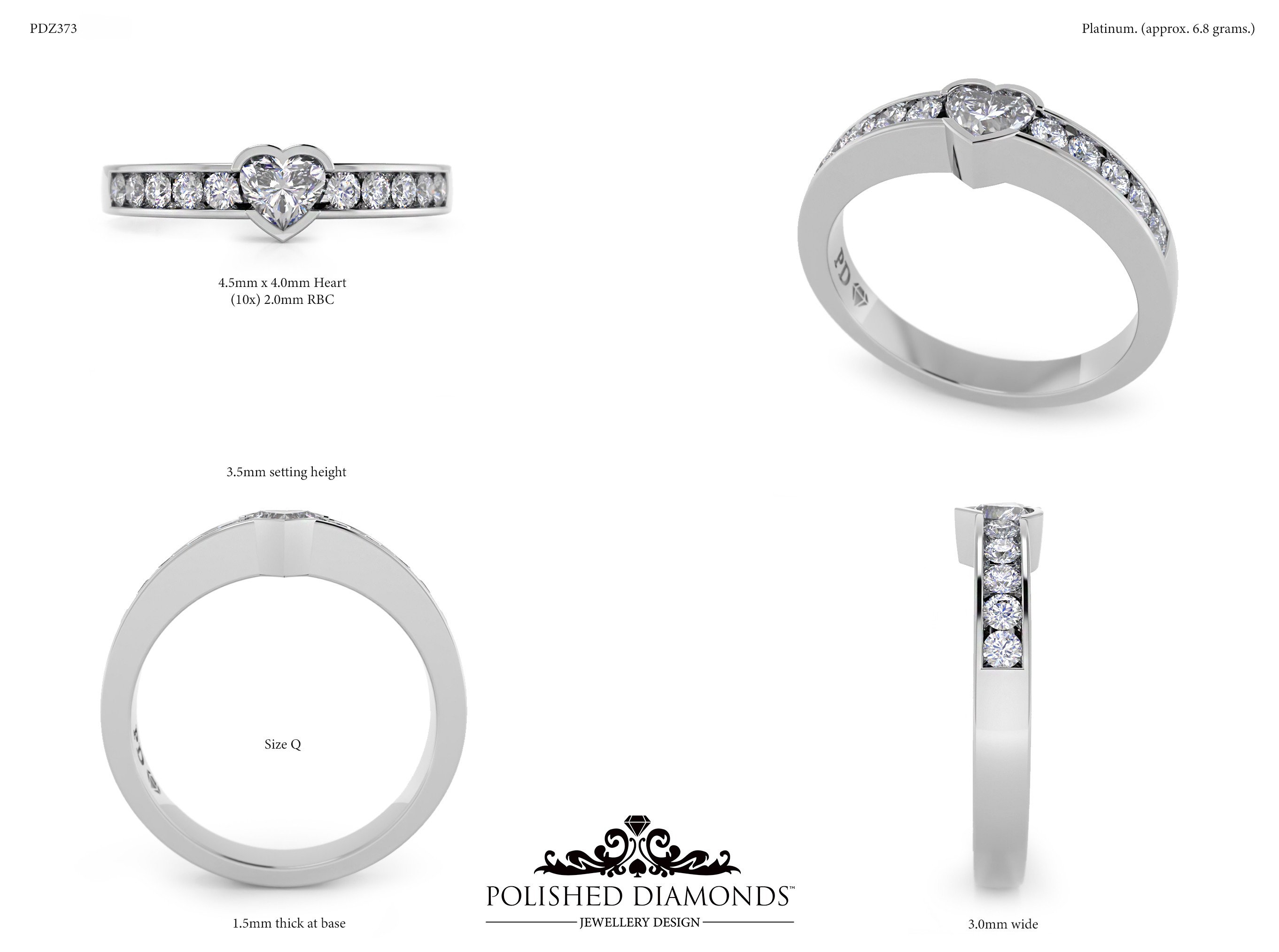 Heart Solitaire ring – PDZ373