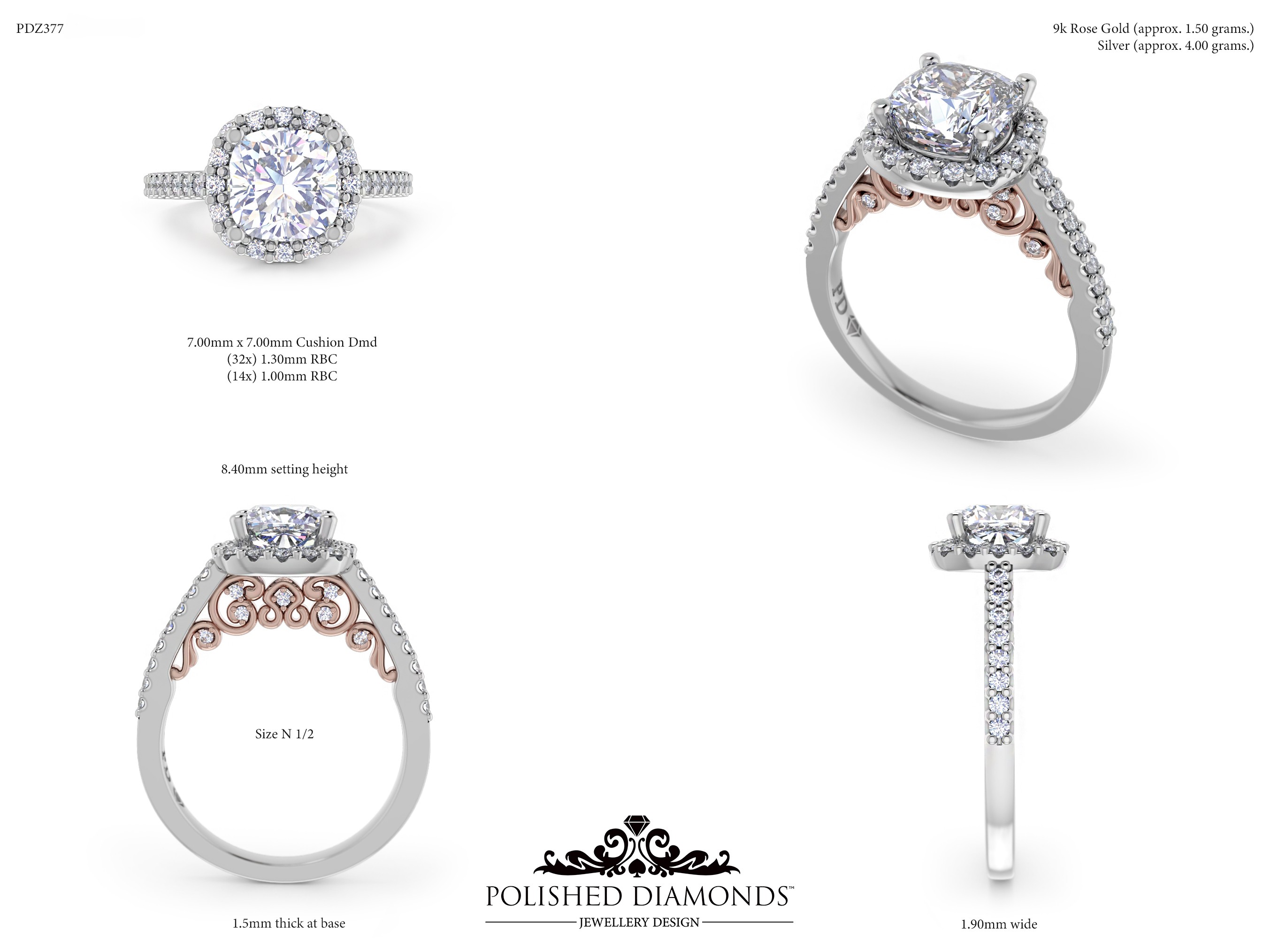 Cushion Halo ring – PDZ377