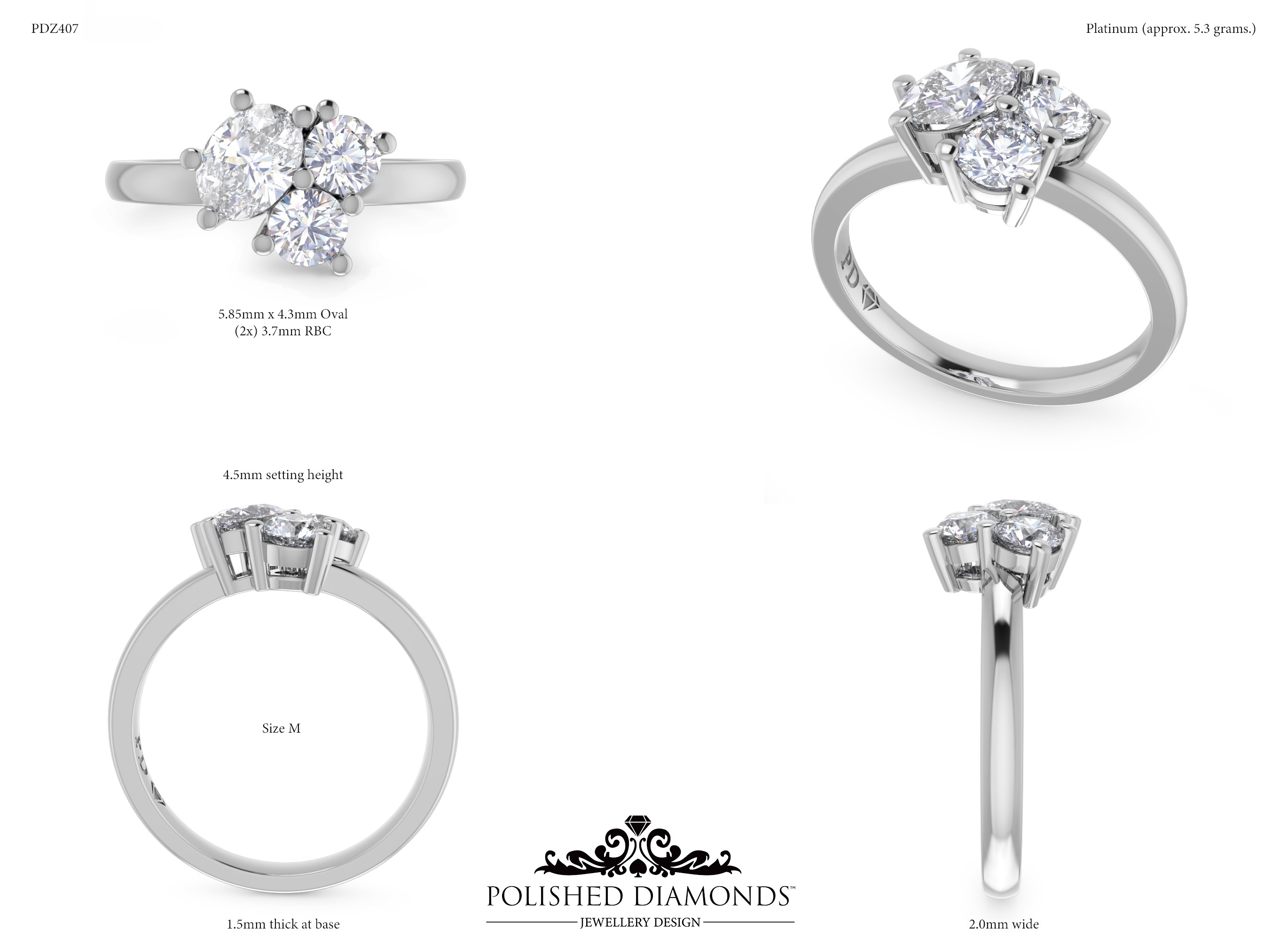 Oval Trilogy ring – PDZ407