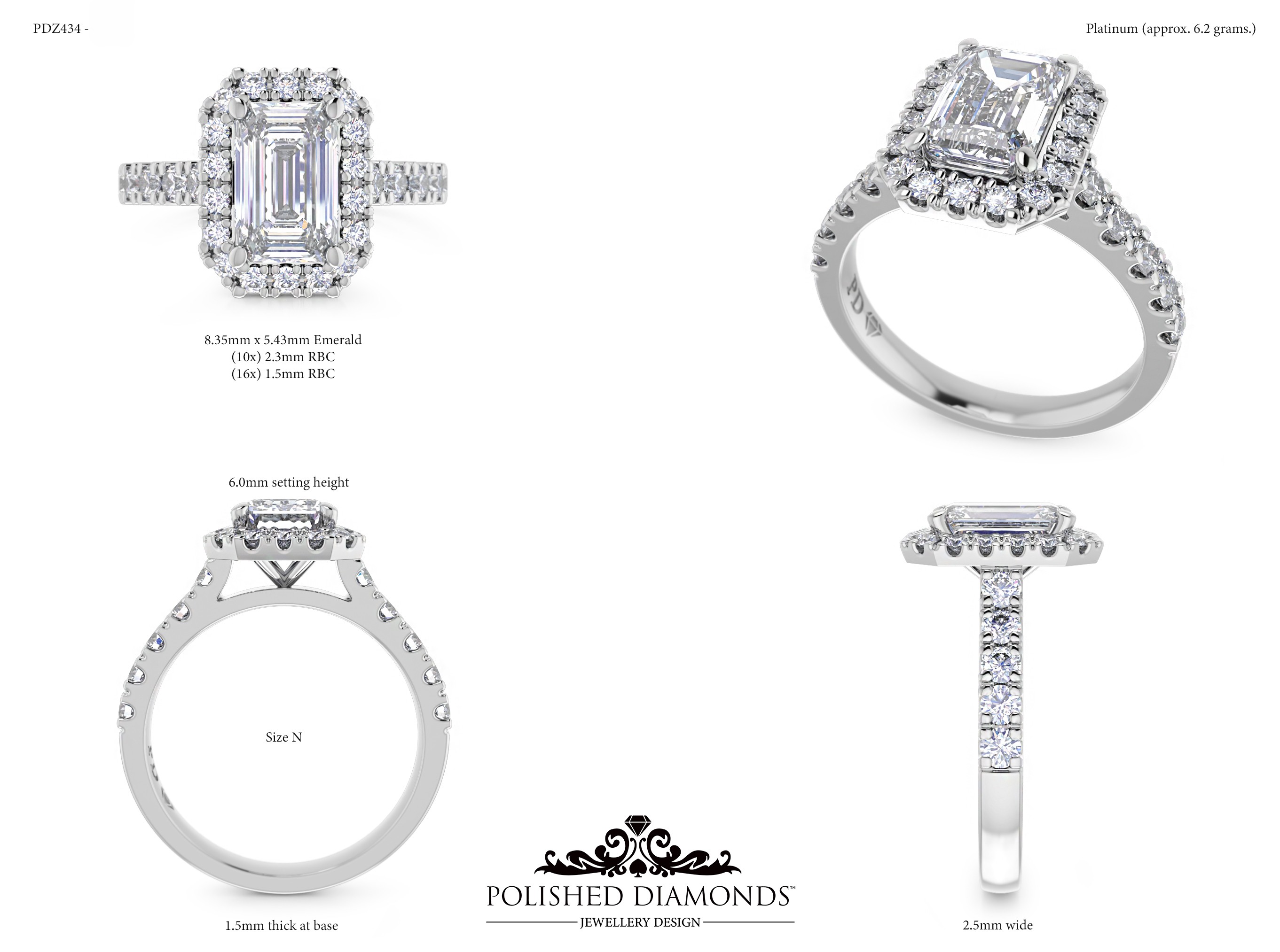 Emerald Halo ring – PDZ434