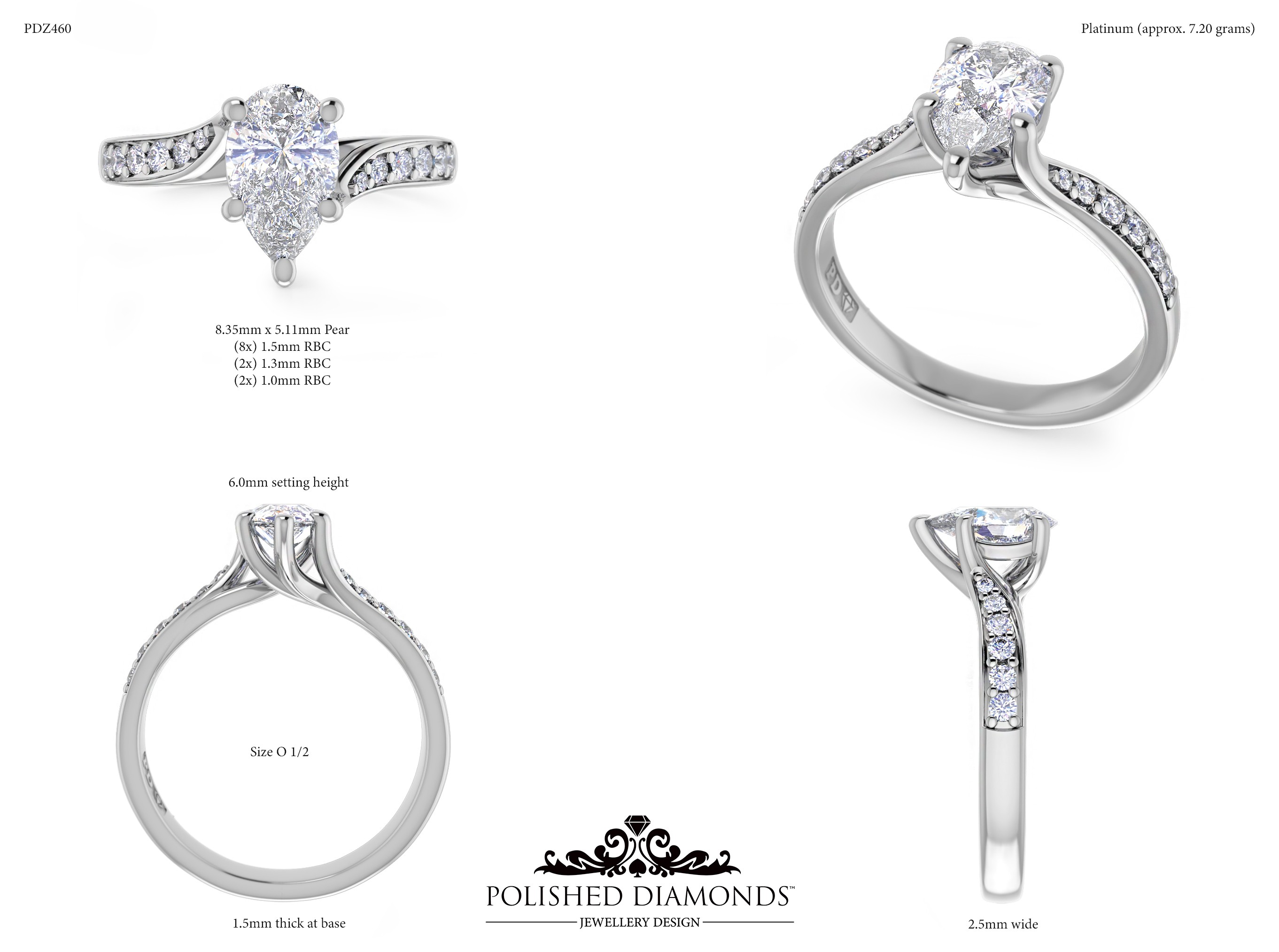 Pear Solitaire ring – PDZ460