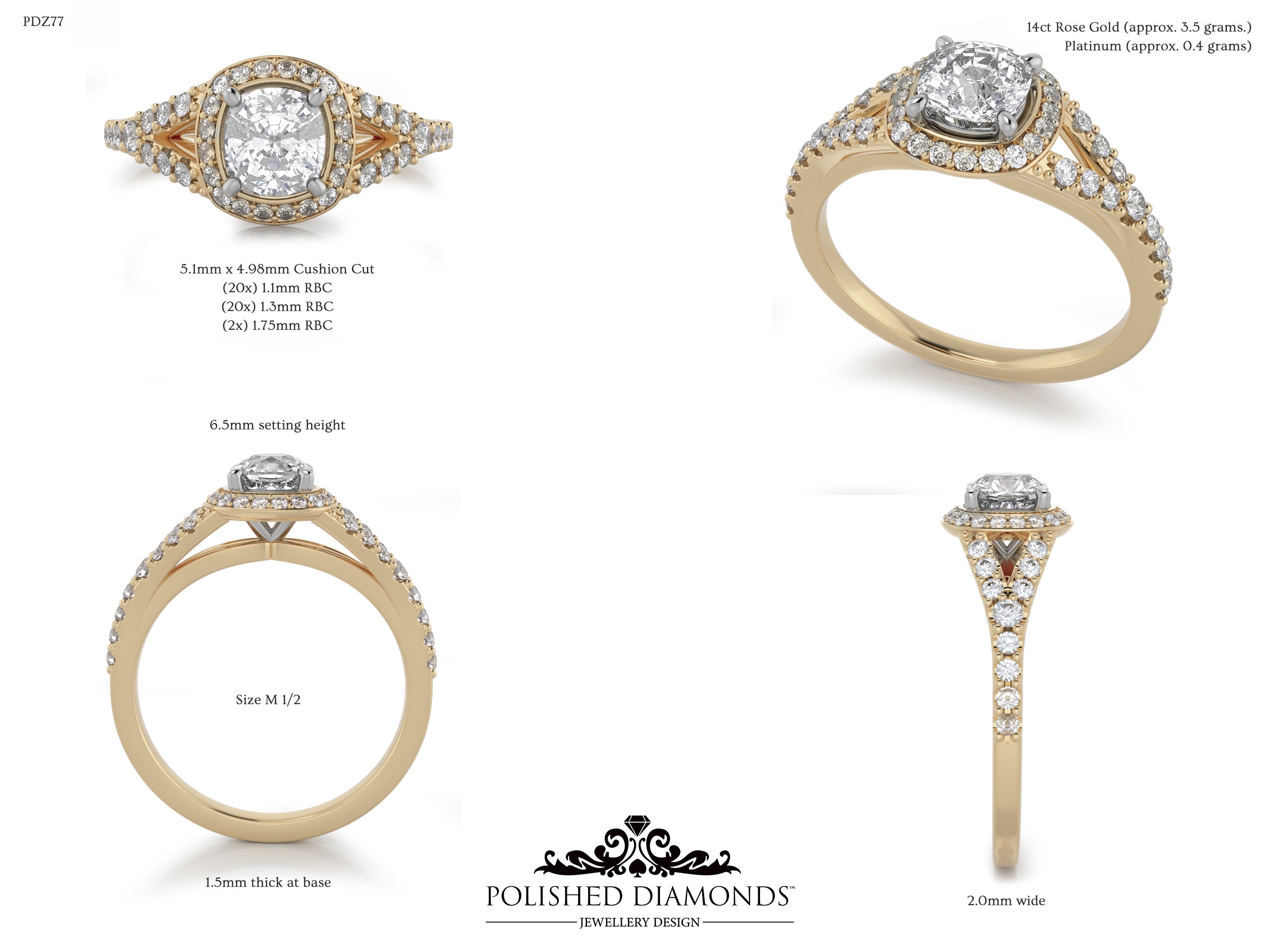 Cushion Halo ring – PDZ77